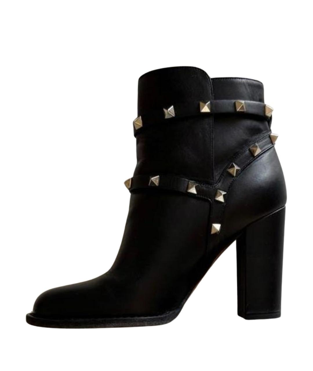 VALENTINO Черные кожаные ботильоны, фото 9