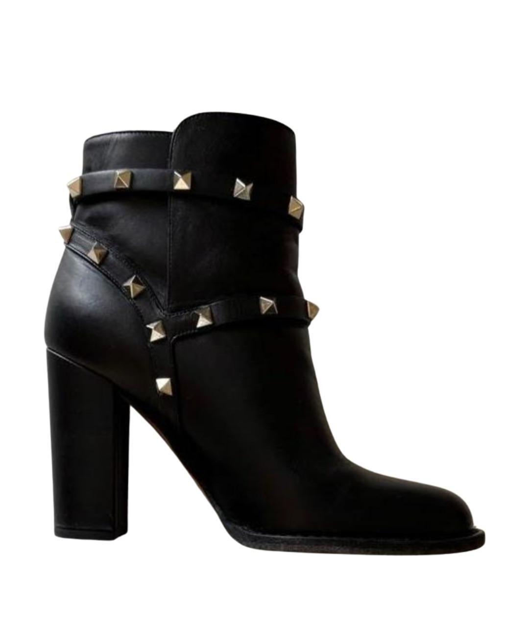 VALENTINO Черные кожаные ботильоны, фото 1