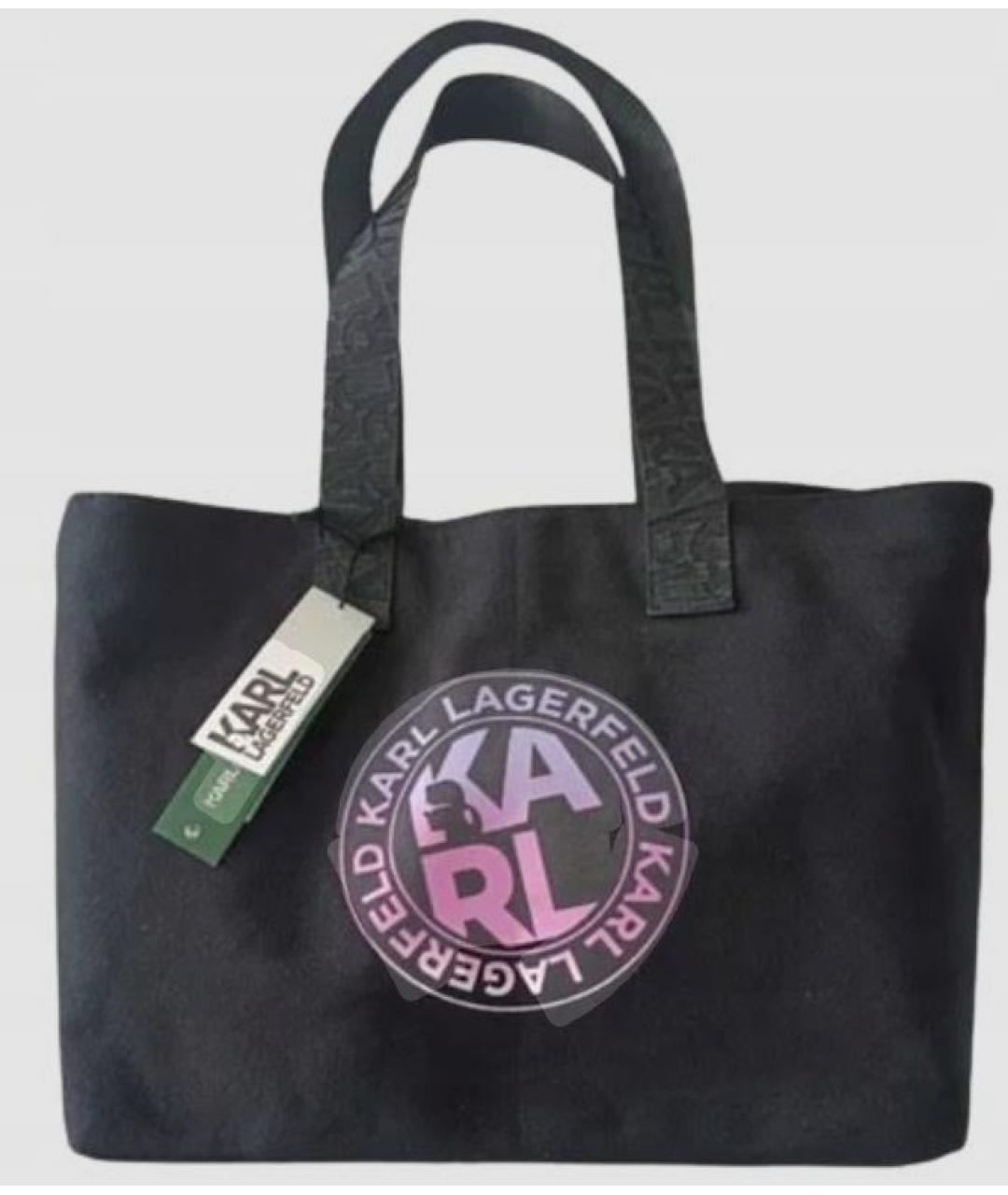 KARL LAGERFELD Черная тканевая сумка тоут, фото 4