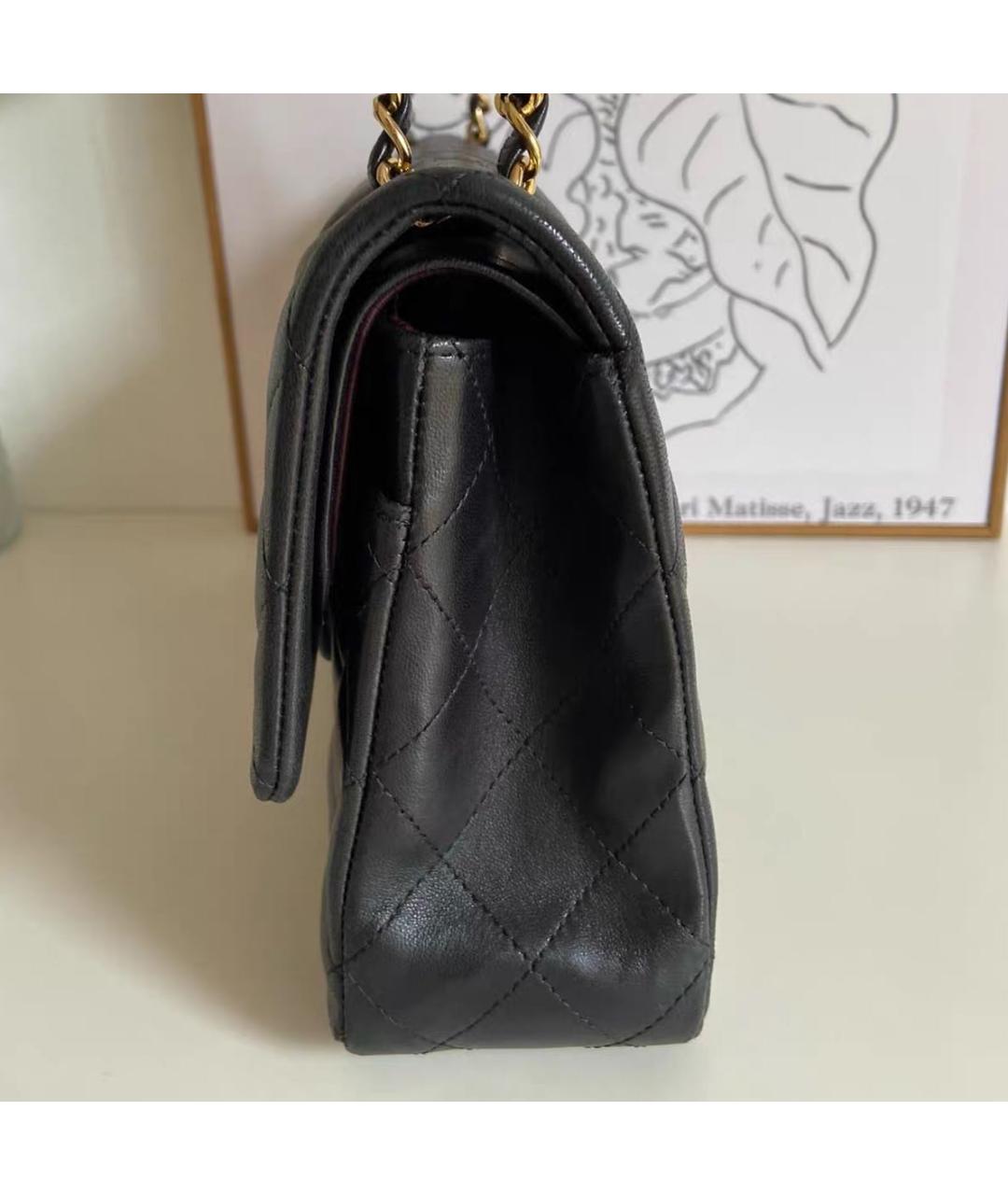 CHANEL Черная кожаная сумка с короткими ручками, фото 6