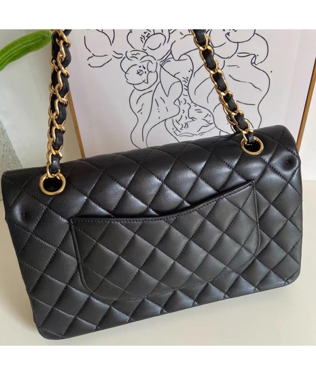 CHANEL Черная кожаная сумка с короткими ручками, фото 4