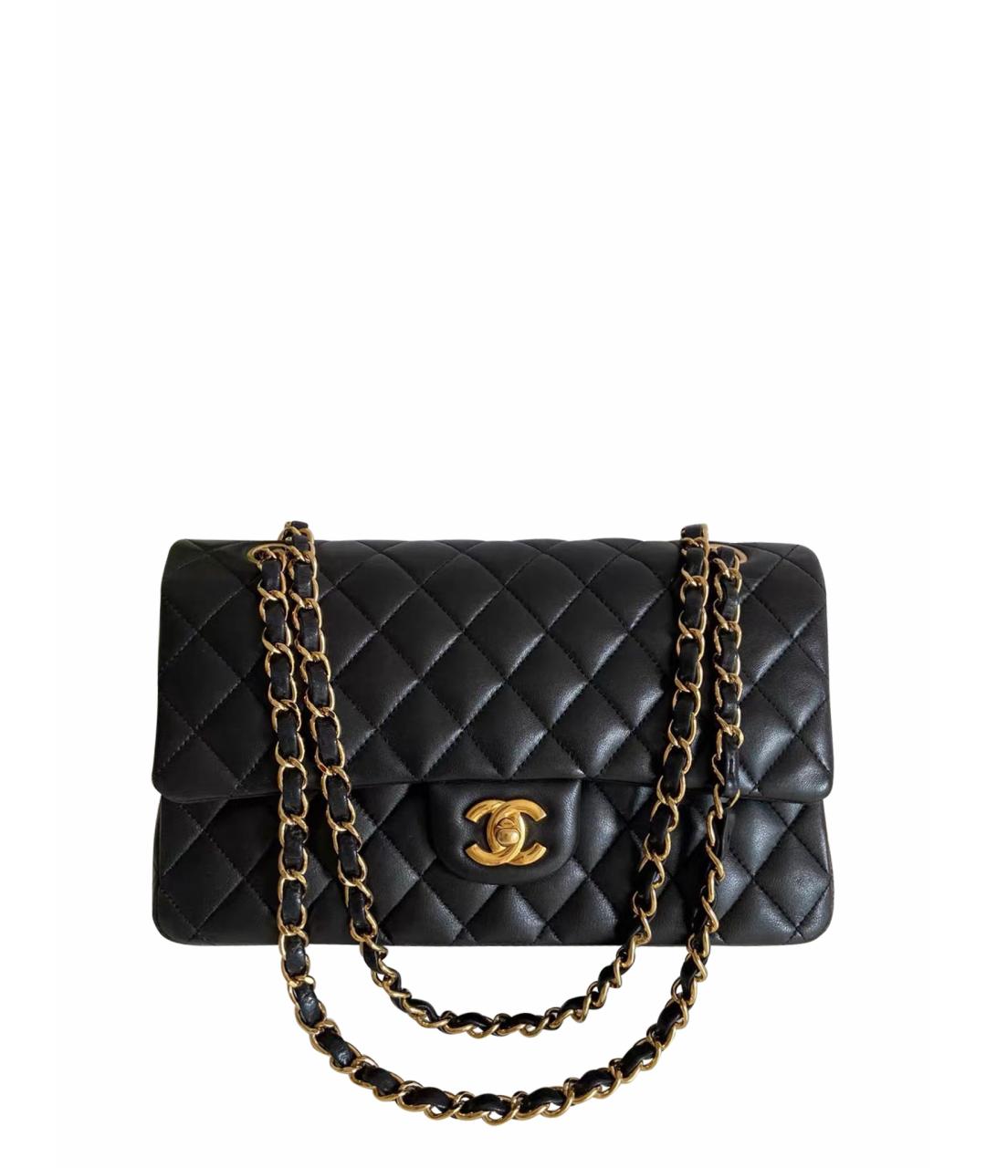 CHANEL Черная кожаная сумка с короткими ручками, фото 1