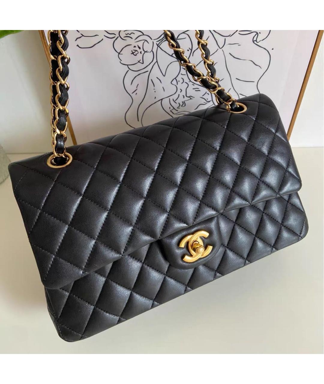 CHANEL Черная кожаная сумка с короткими ручками, фото 2