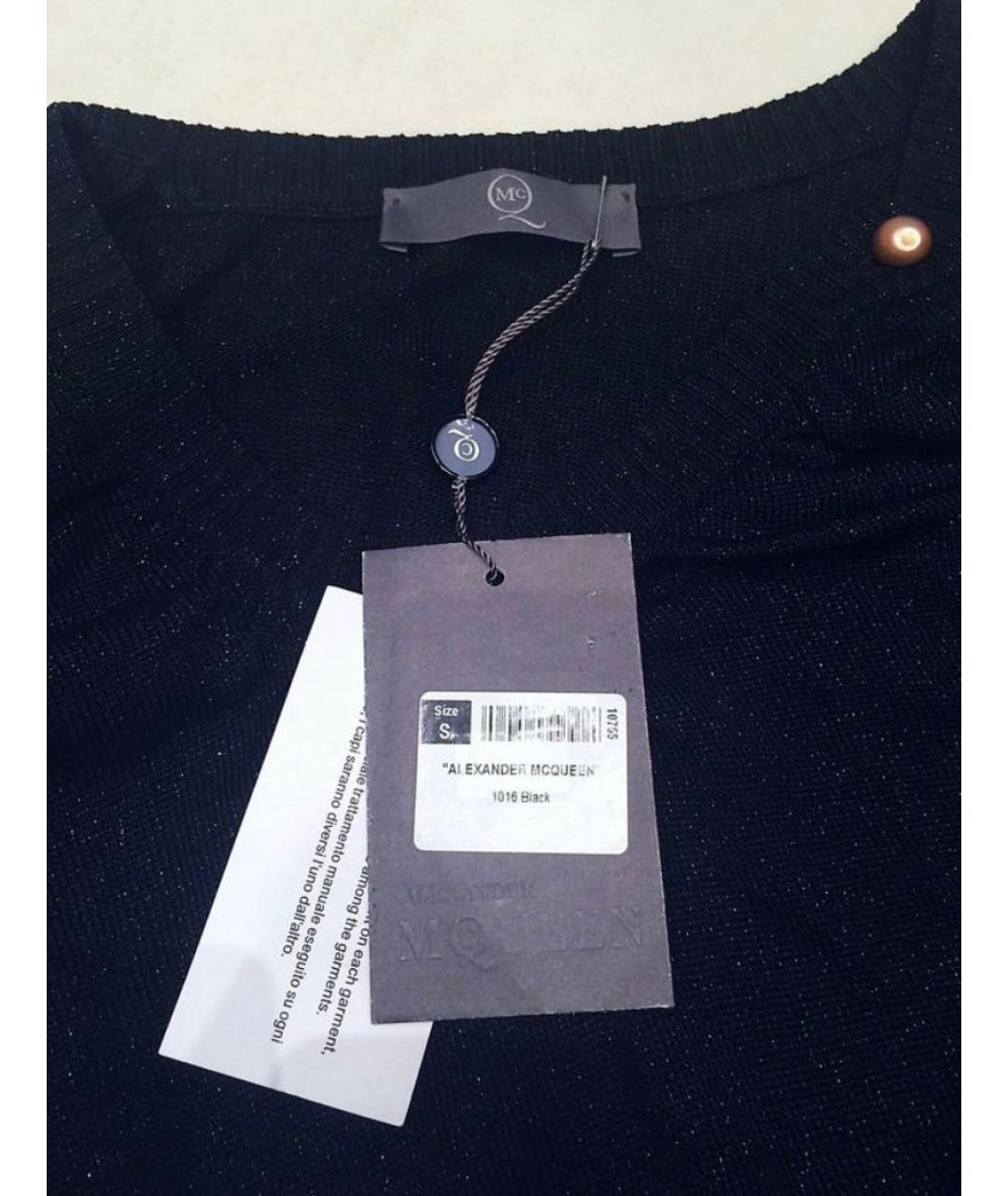 ALEXANDER MCQUEEN Черное полиэстеровое повседневное платье, фото 3