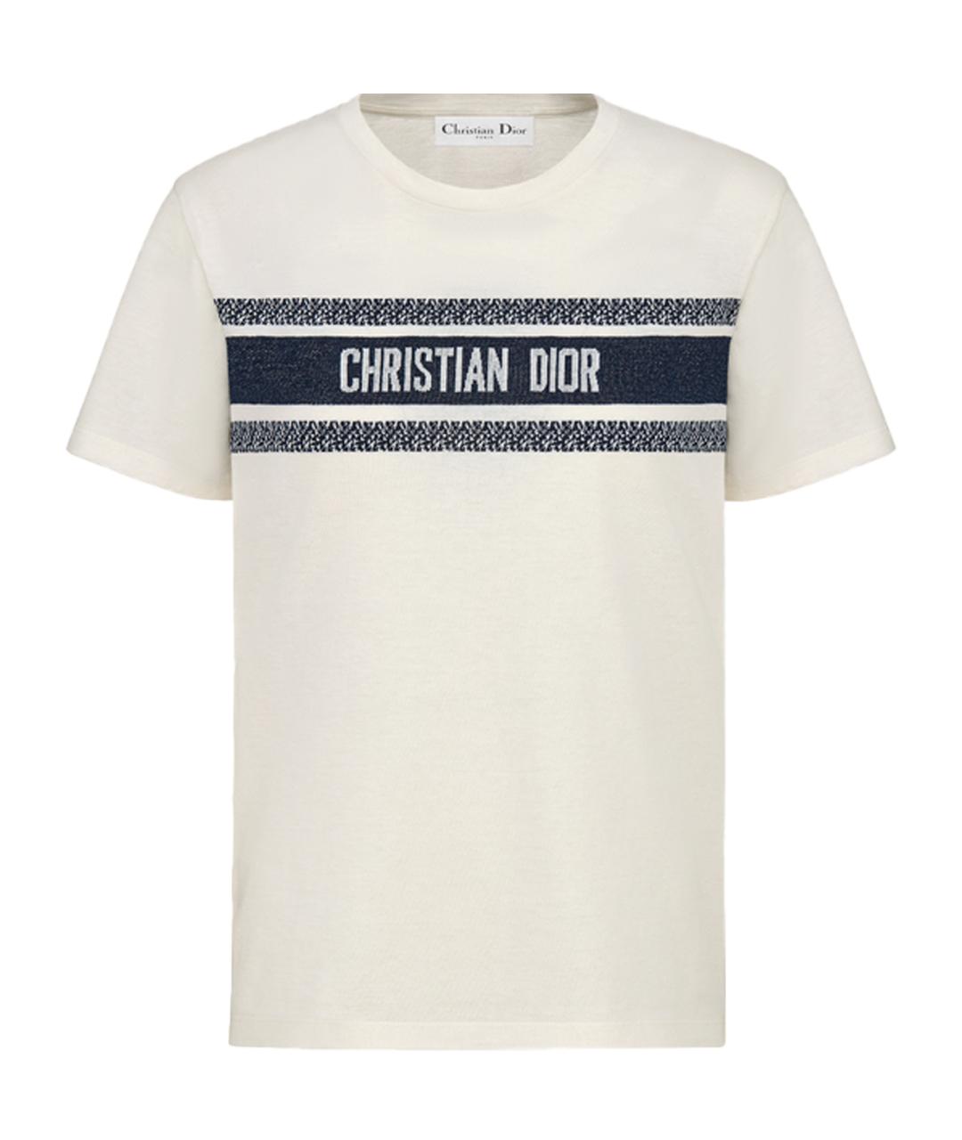 CHRISTIAN DIOR Белая хлопковая футболка, фото 1