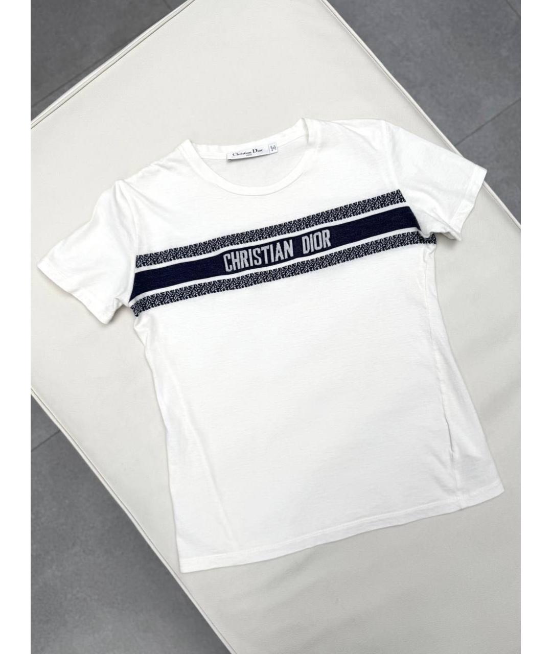 CHRISTIAN DIOR Белая хлопковая футболка, фото 5