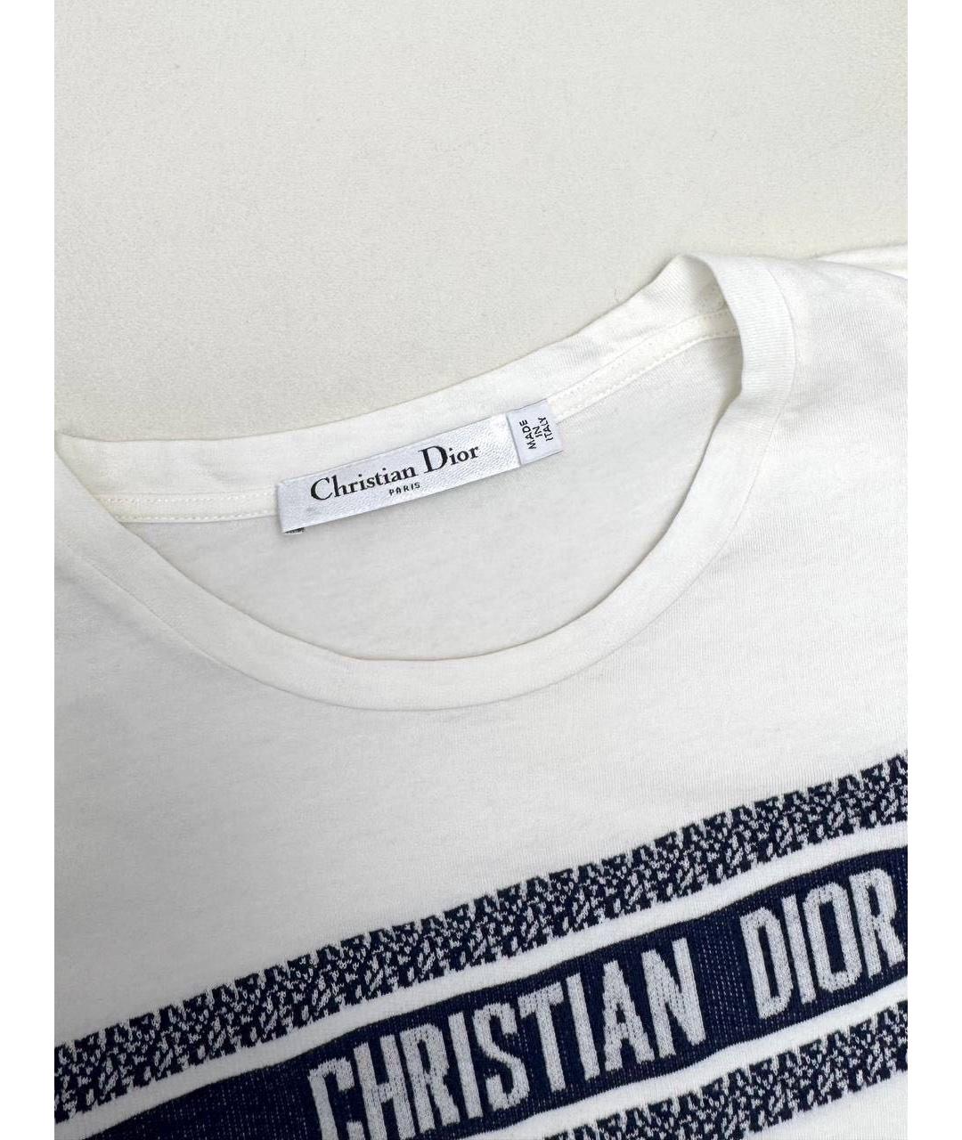 CHRISTIAN DIOR Белая хлопковая футболка, фото 2