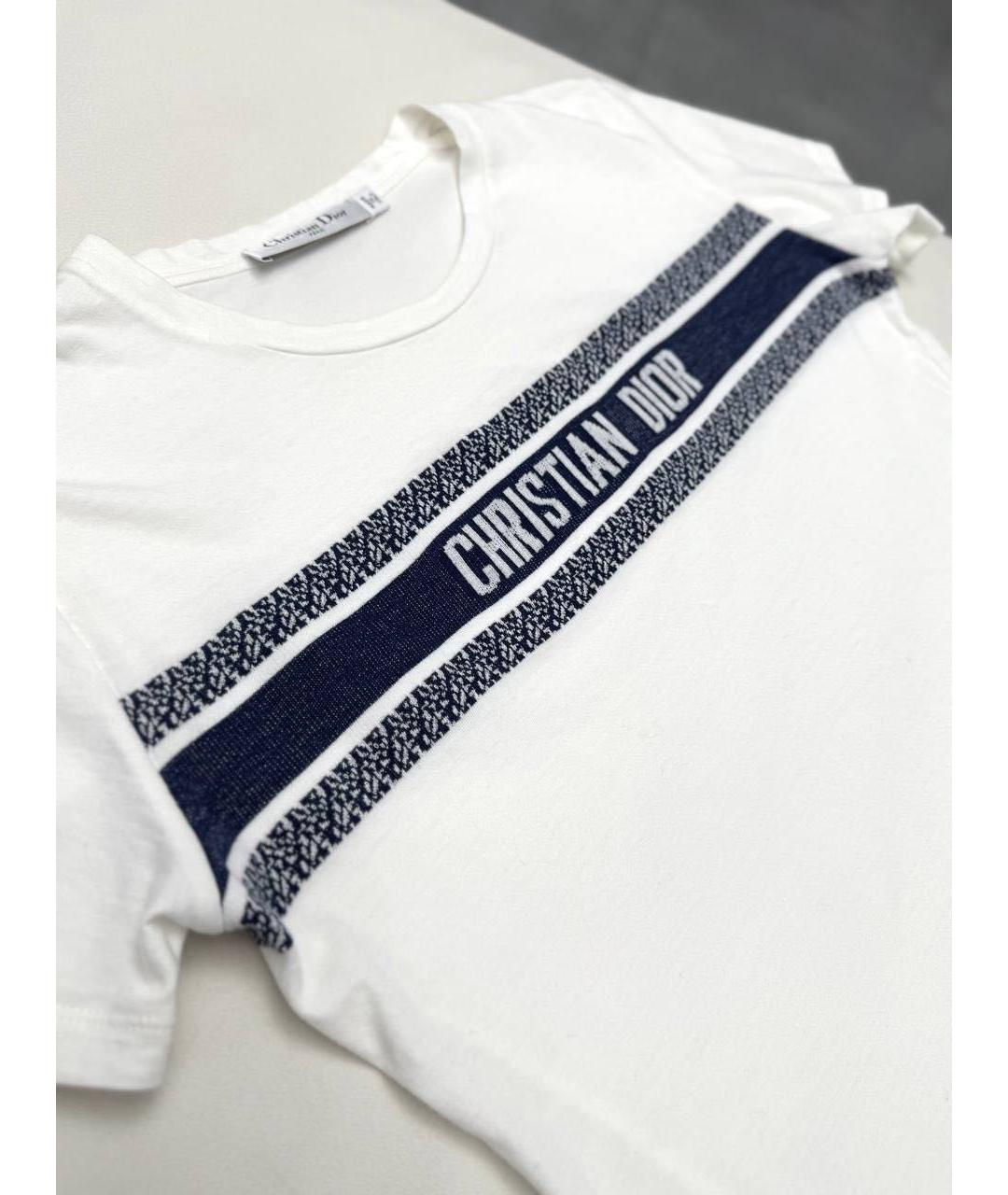 CHRISTIAN DIOR Белая хлопковая футболка, фото 3