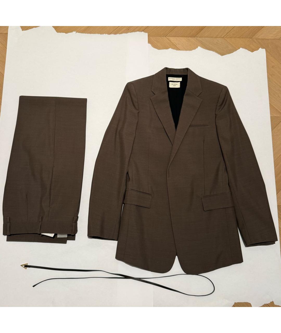 BOTTEGA VENETA Коричневый шерстяной костюм с брюками, фото 7