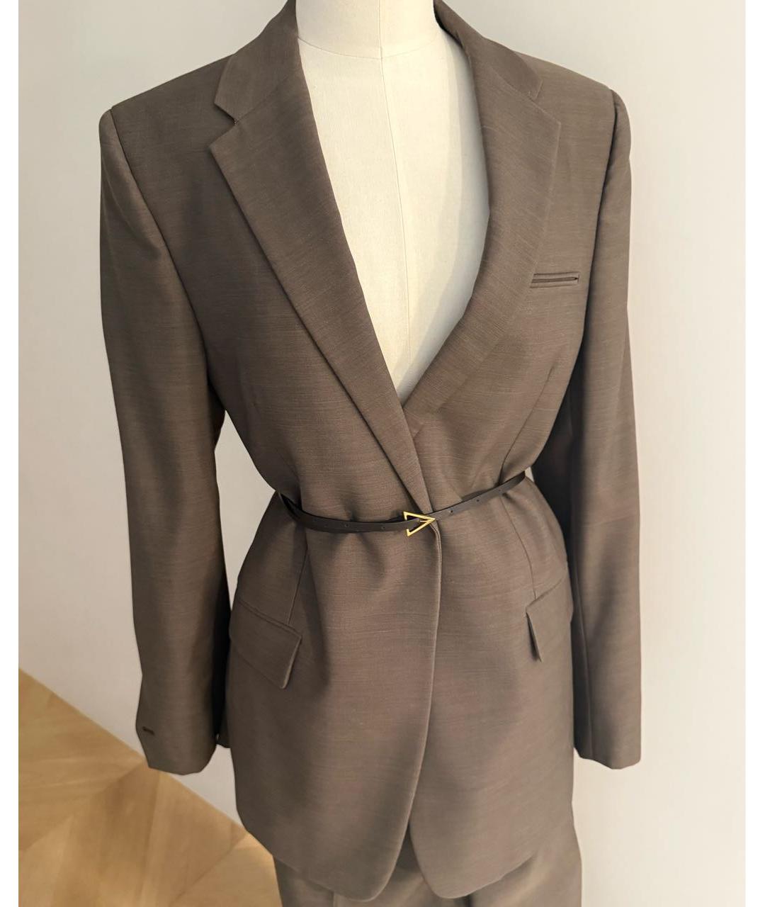 BOTTEGA VENETA Коричневый шерстяной костюм с брюками, фото 6