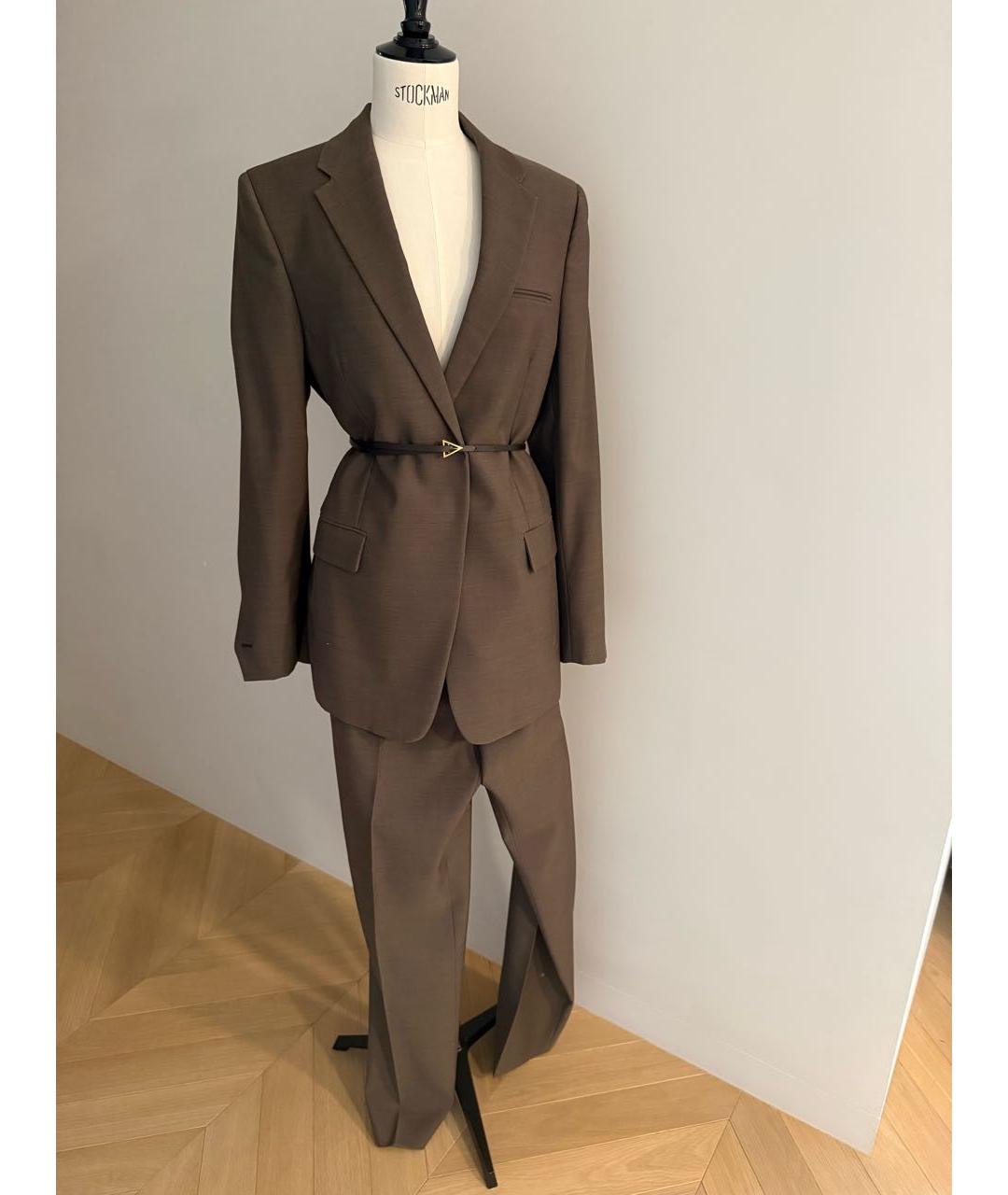 BOTTEGA VENETA Коричневый шерстяной костюм с брюками, фото 5
