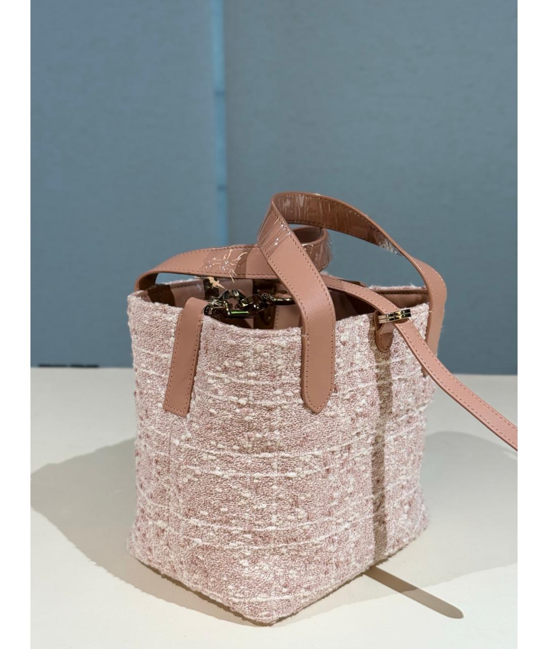 CHRISTIAN DIOR Розовая твидовая сумка тоут, фото 3