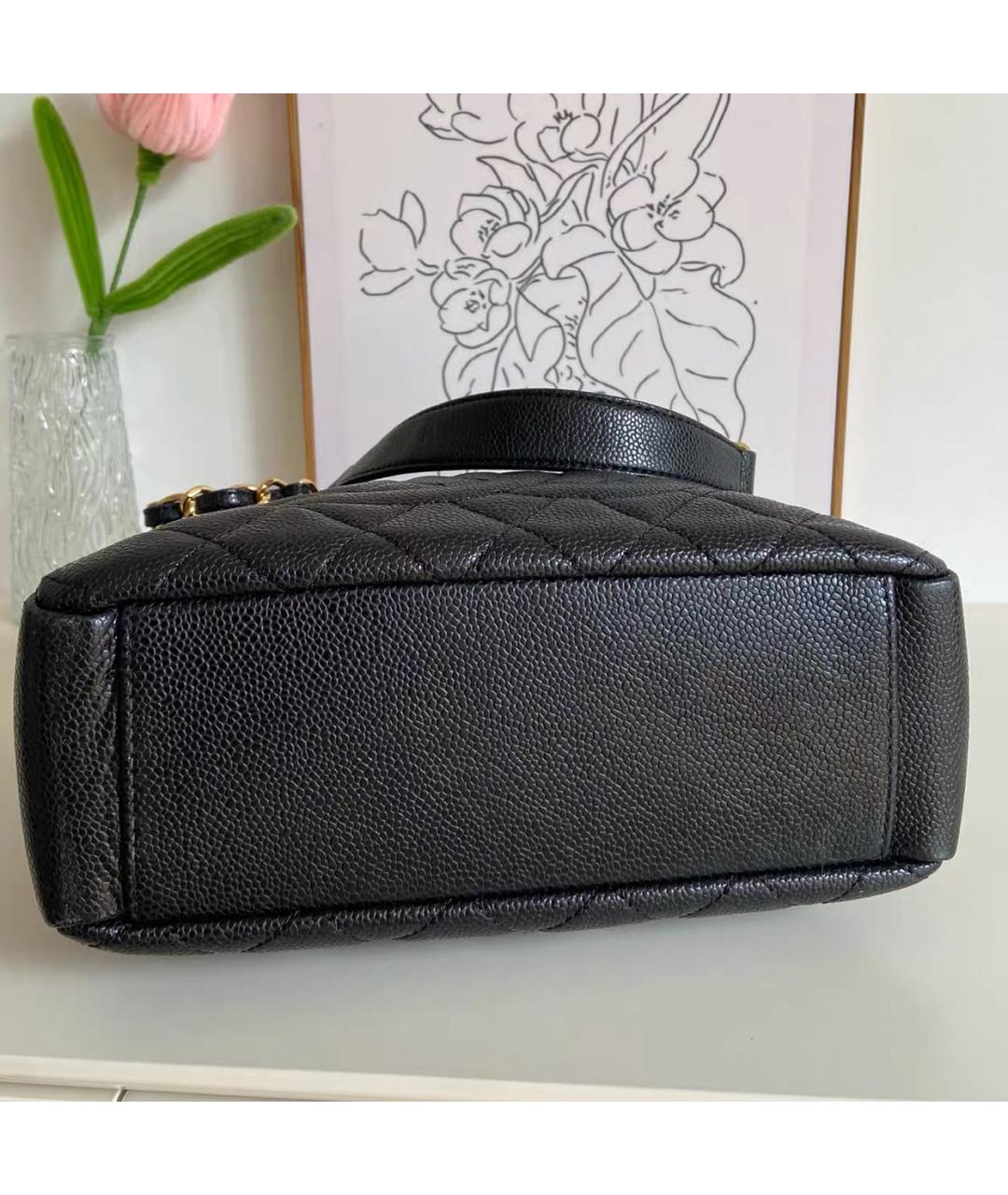 CHANEL Черная кожаная сумка тоут, фото 7