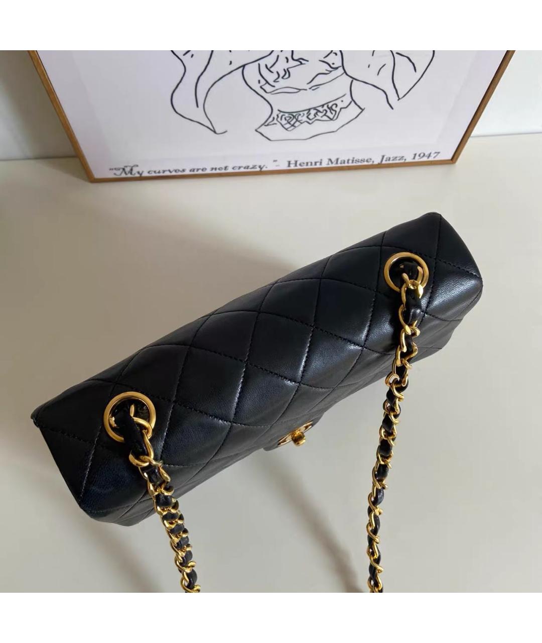 CHANEL Черная кожаная сумка через плечо, фото 6