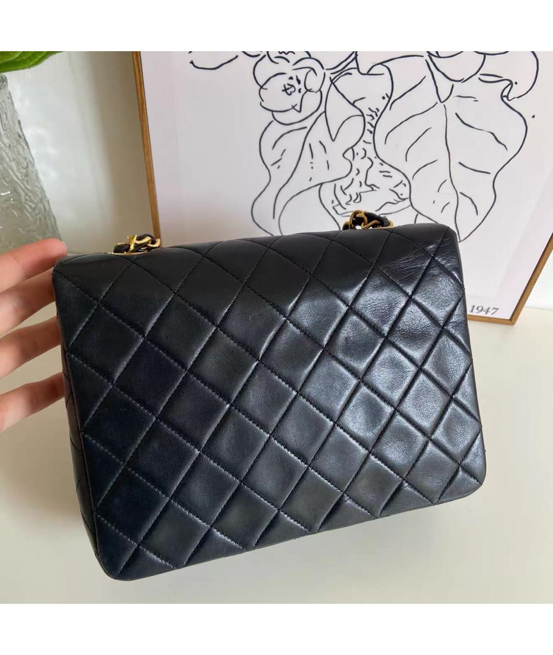 CHANEL Черная кожаная сумка через плечо, фото 4