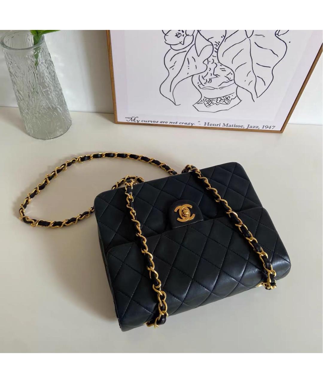 CHANEL Черная кожаная сумка через плечо, фото 2