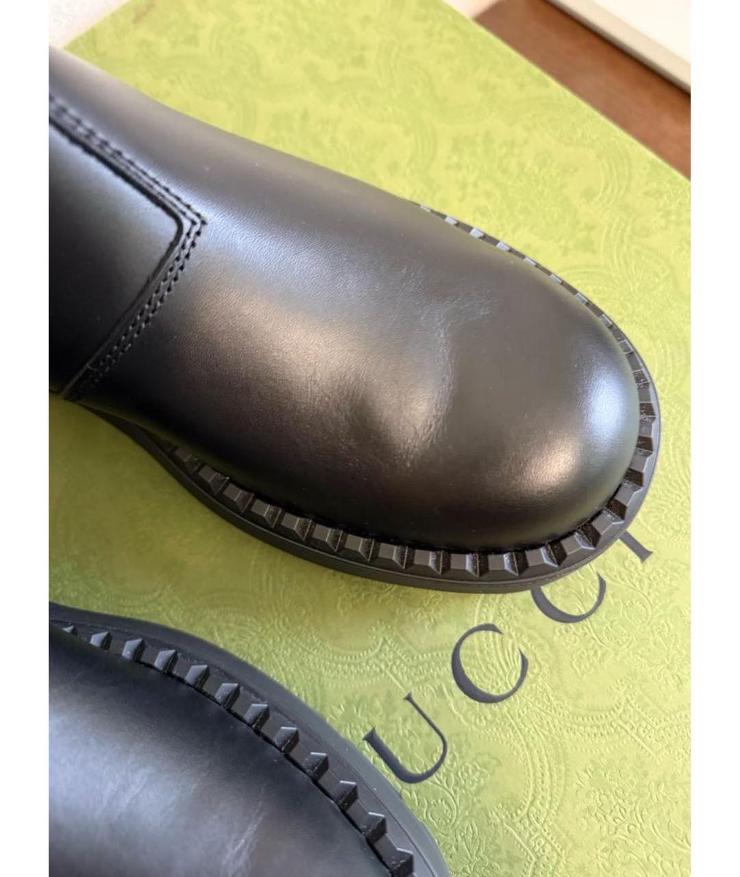 GUCCI Черные кожаные ботинки, фото 6