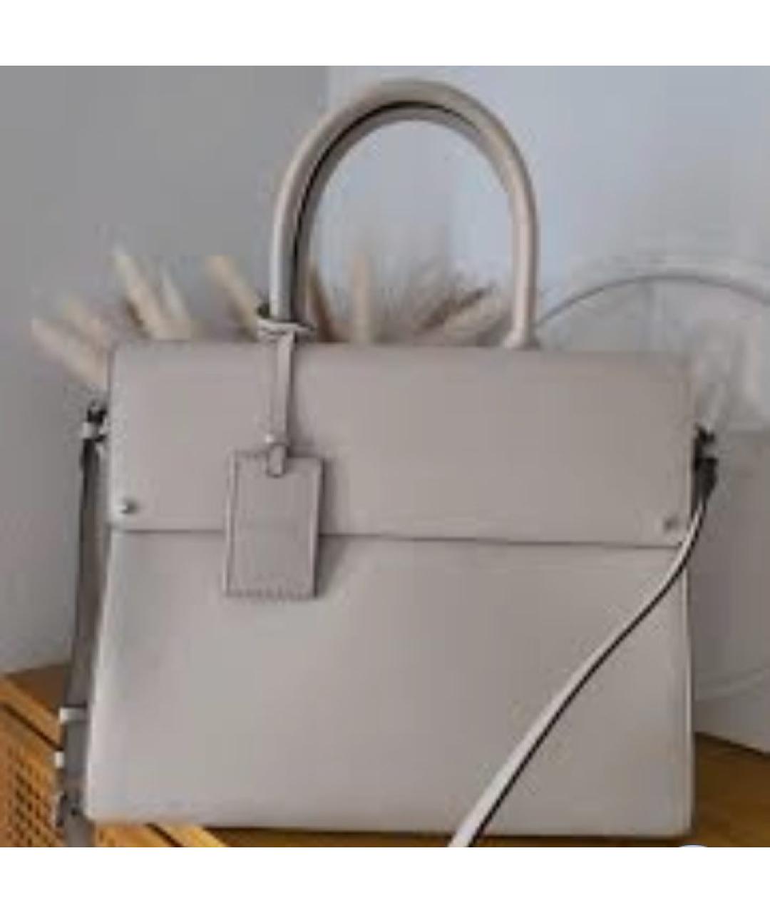 KARL LAGERFELD Серая кожаная сумка с короткими ручками, фото 2