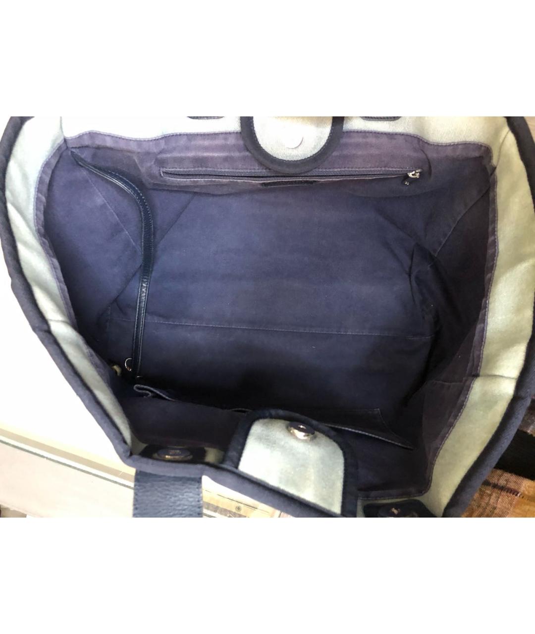 CHANEL Голубая деним сумка тоут, фото 6