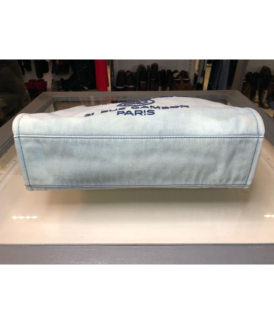 CHANEL Голубая деним сумка тоут, фото 3