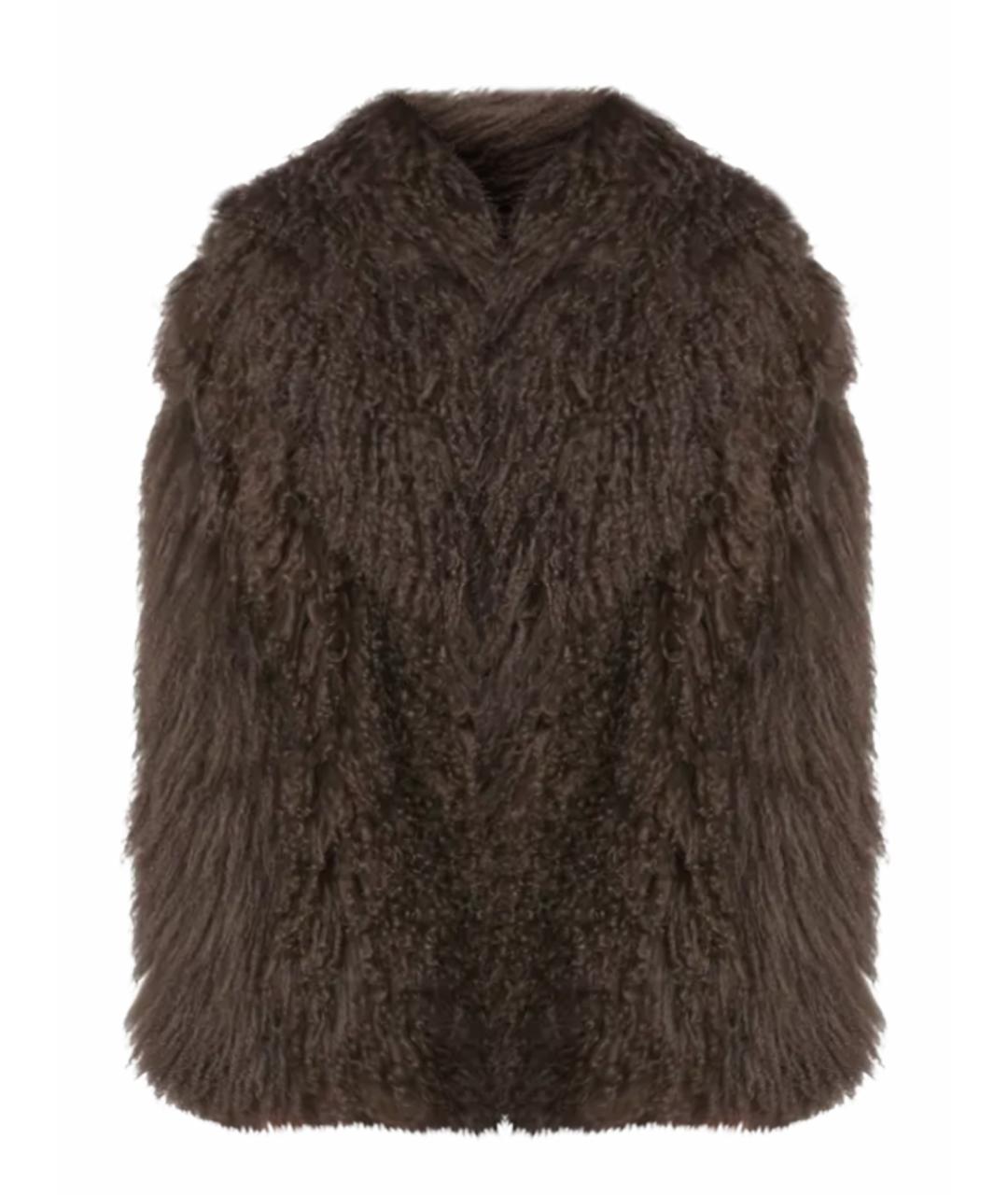 YVES SALOMON Коричневая меховая шуба, фото 1