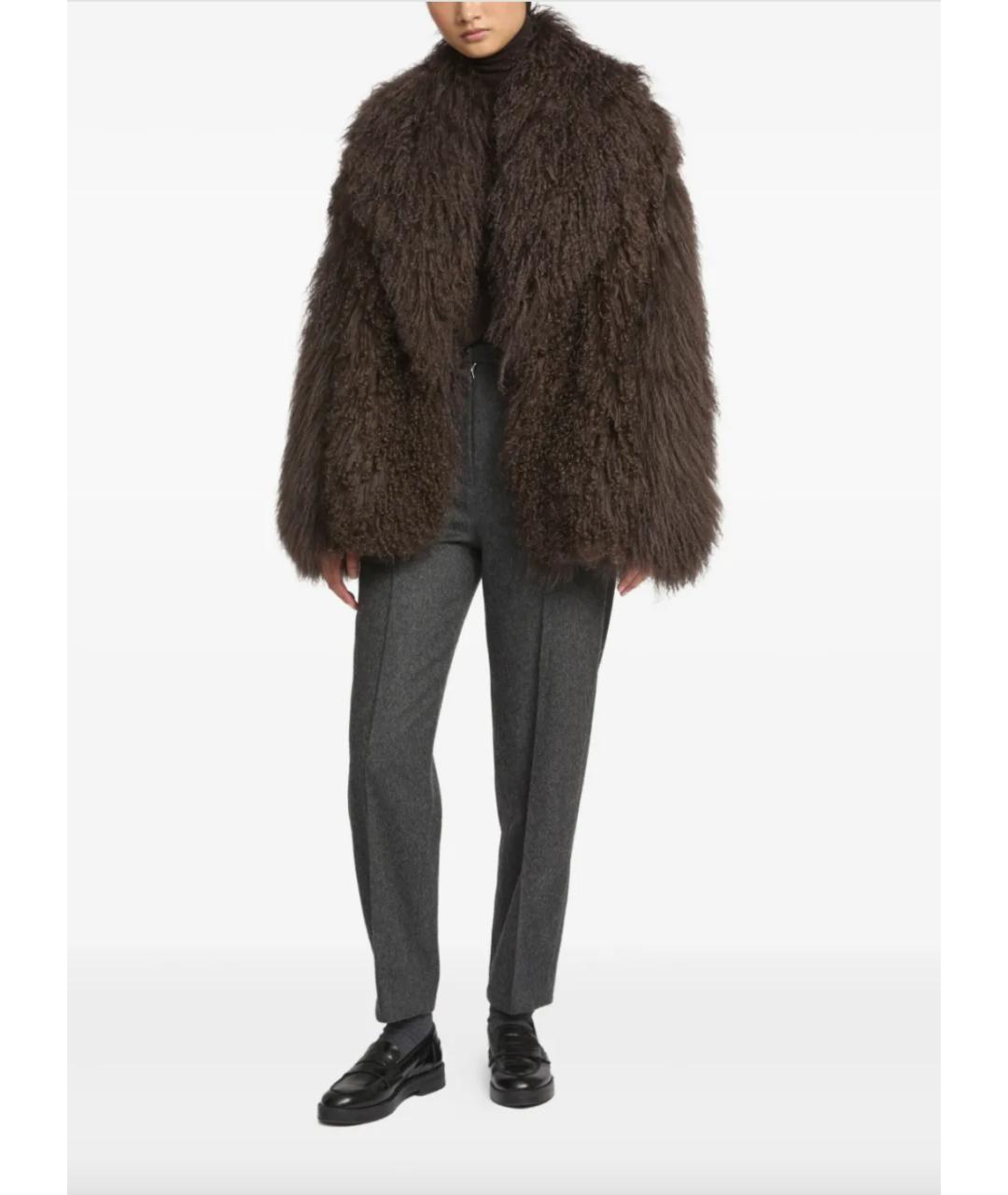 YVES SALOMON Коричневая меховая шуба, фото 2