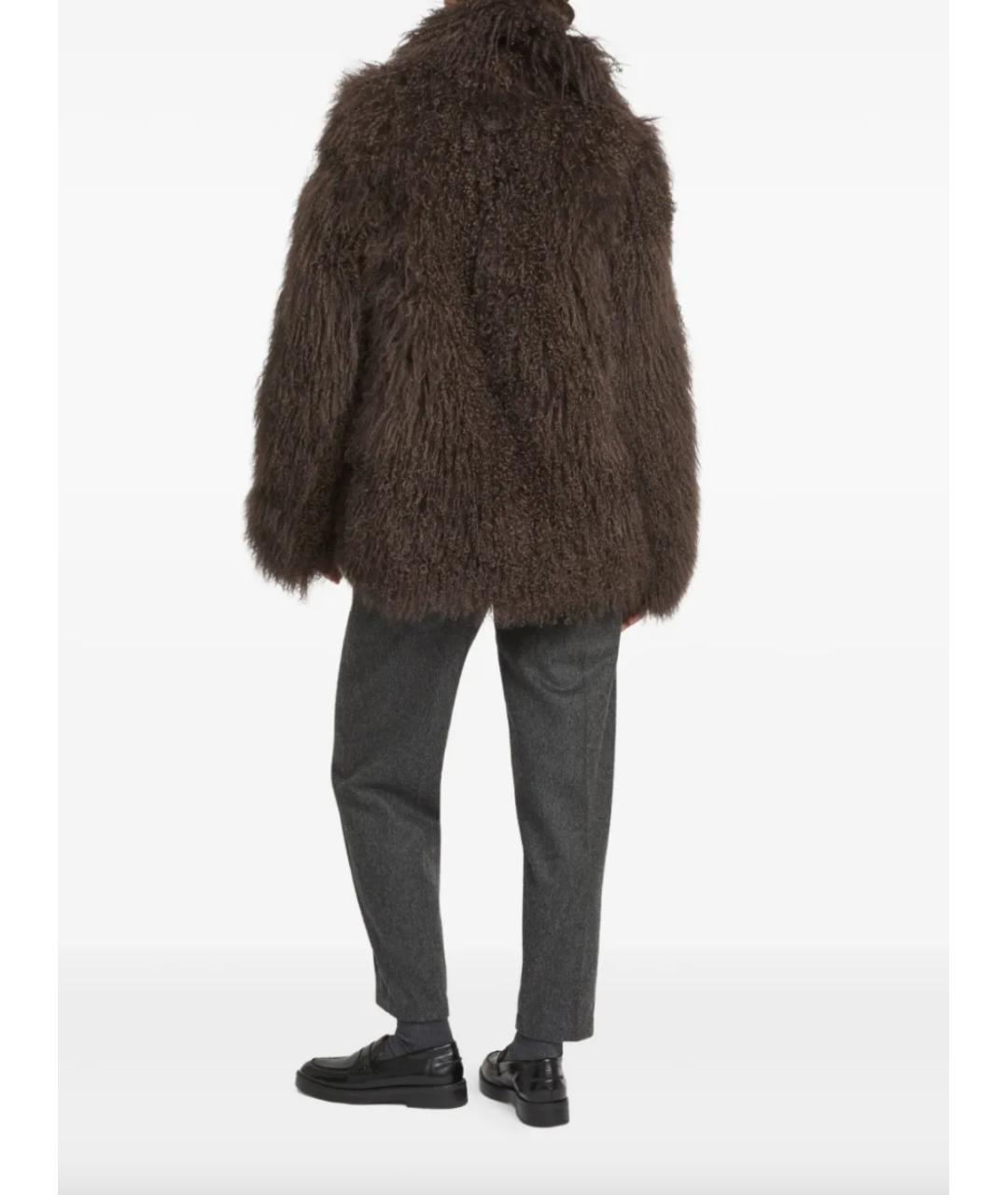 YVES SALOMON Коричневая меховая шуба, фото 3
