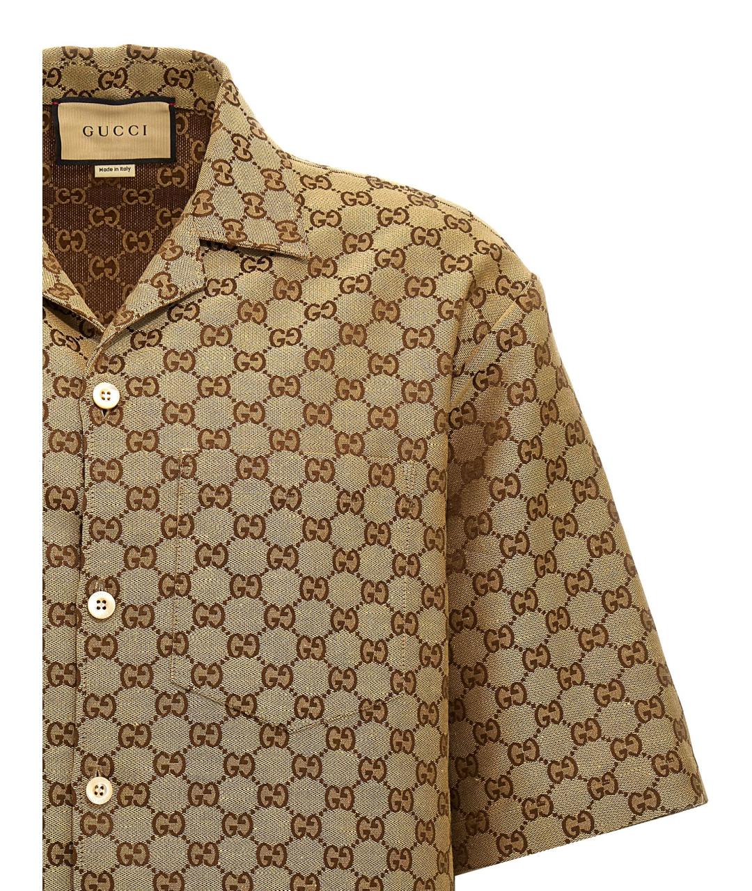 GUCCI Бежевая льняная кэжуал рубашка, фото 3