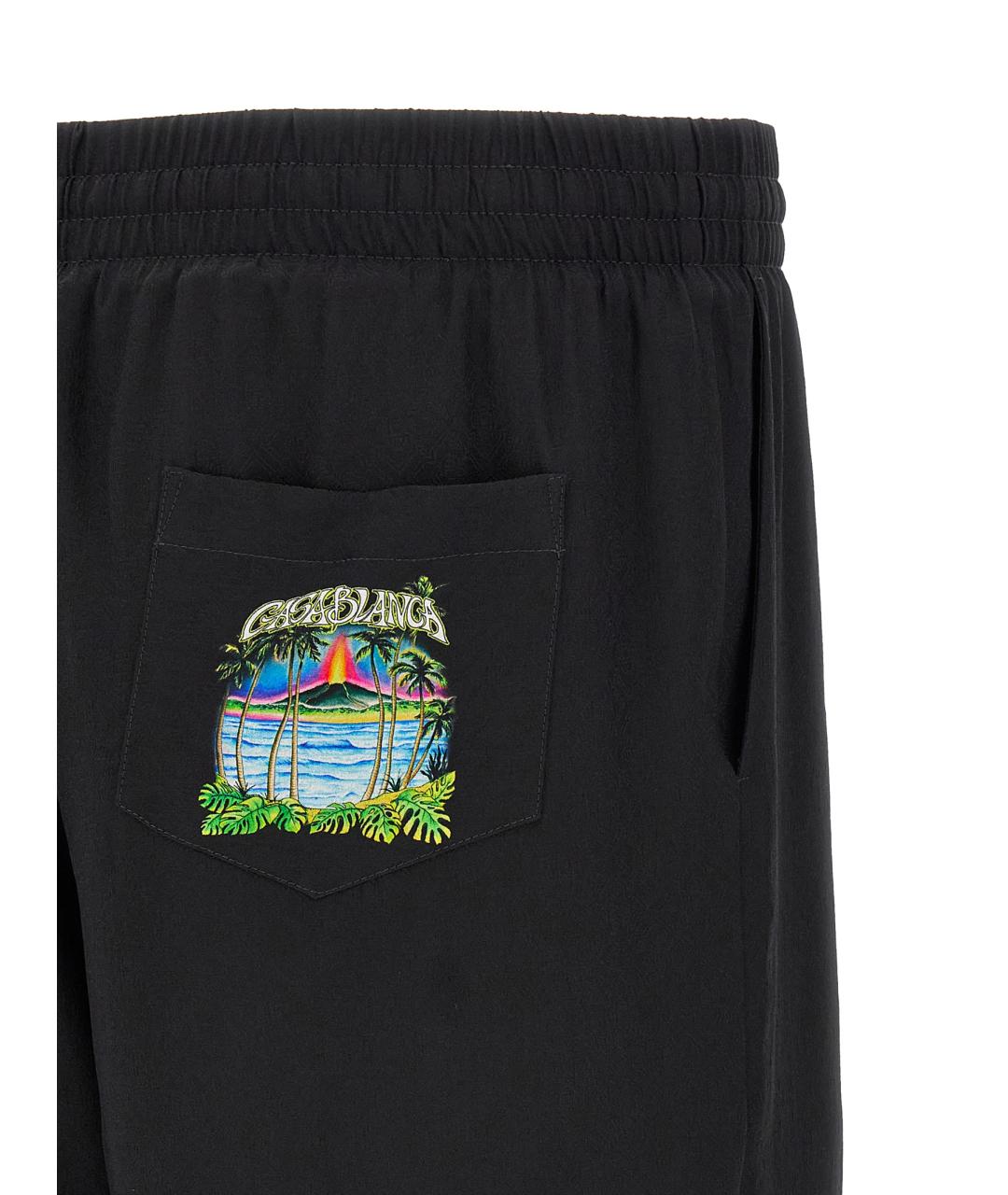 CASABLANCA Черные шелковые шорты, фото 4