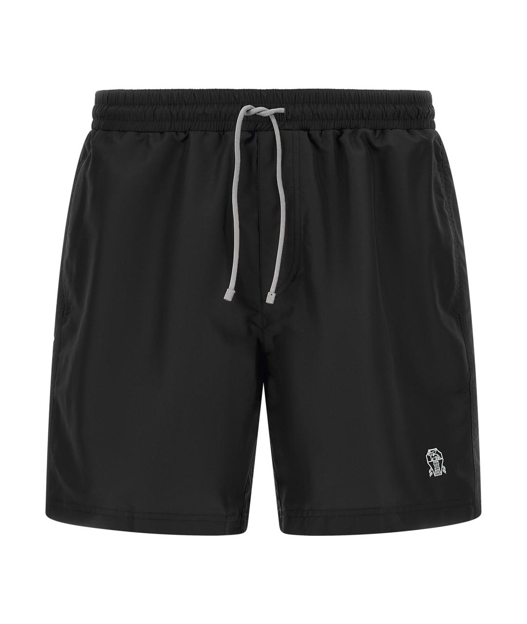 BRUNELLO CUCINELLI Черные полиэстеровые плавки, фото 1