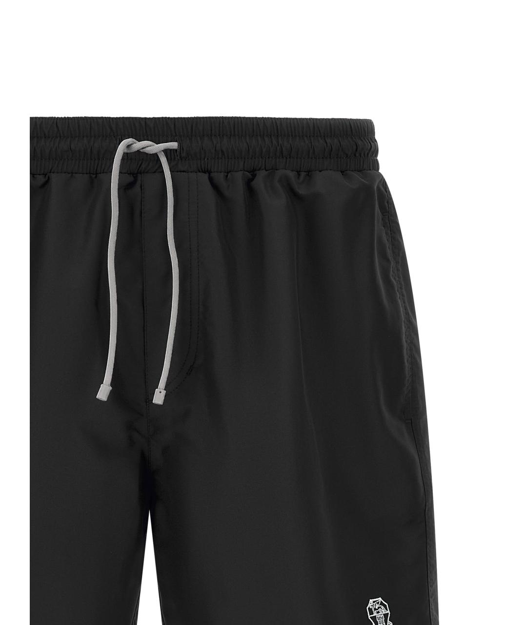 BRUNELLO CUCINELLI Черные полиэстеровые плавки, фото 3