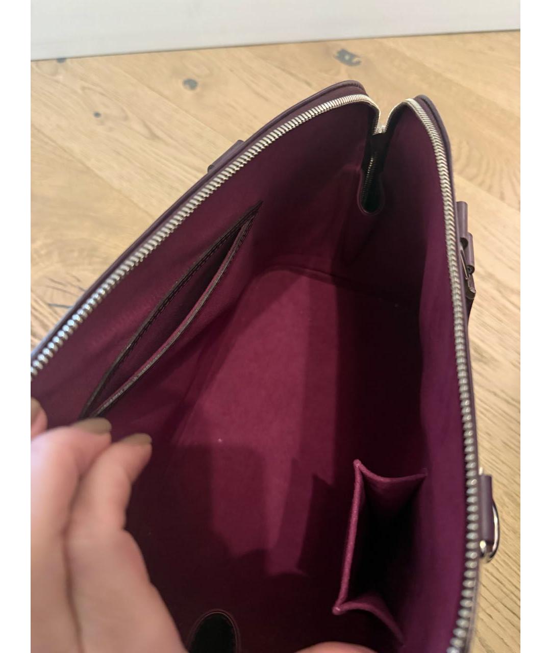 LOUIS VUITTON Фиолетовая кожаная сумка с короткими ручками, фото 5