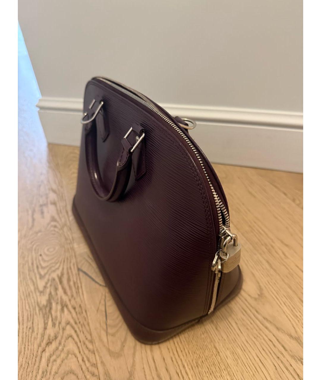 LOUIS VUITTON Фиолетовая кожаная сумка с короткими ручками, фото 2