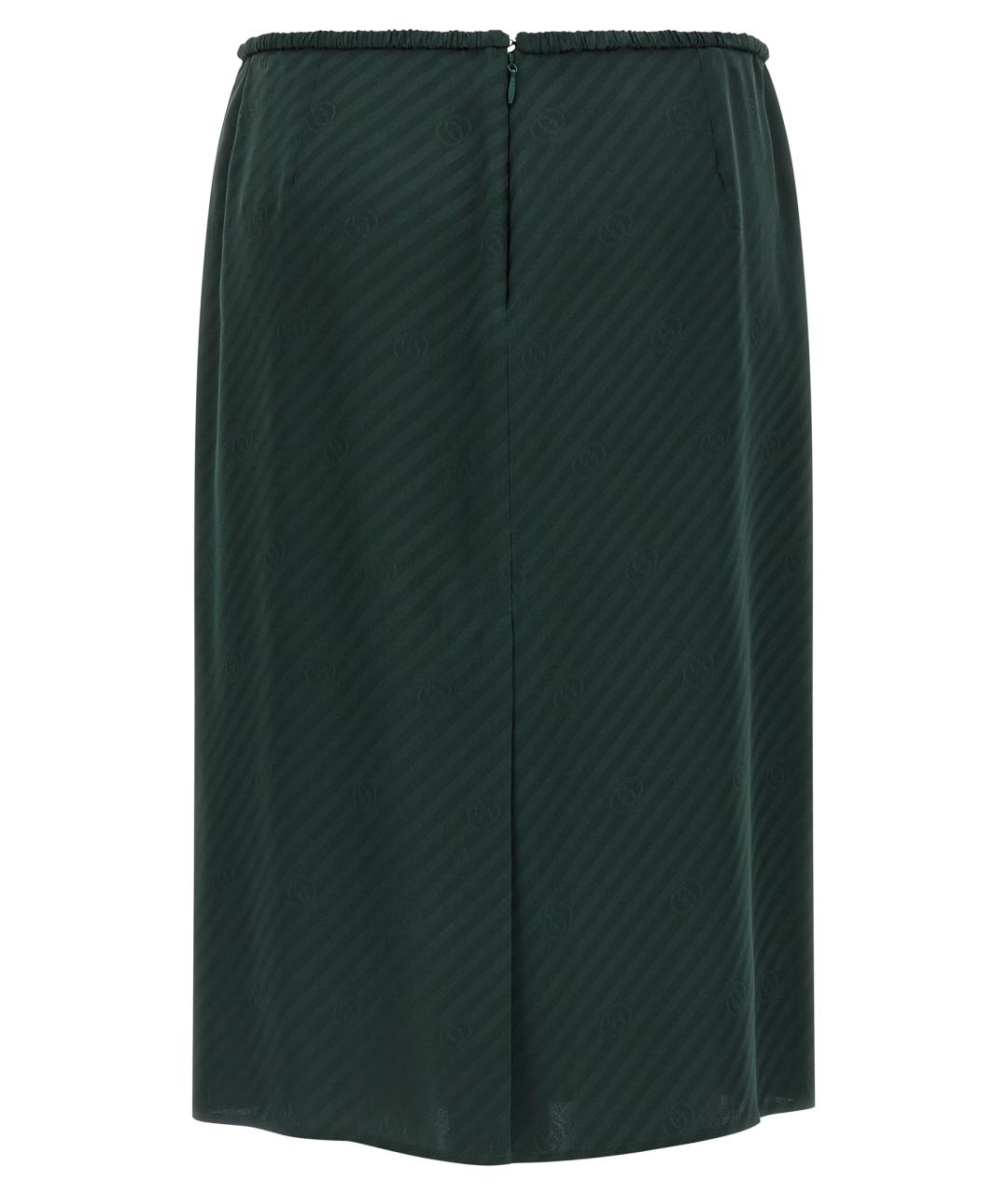 GUCCI Зеленая шелковая юбка миди, фото 2