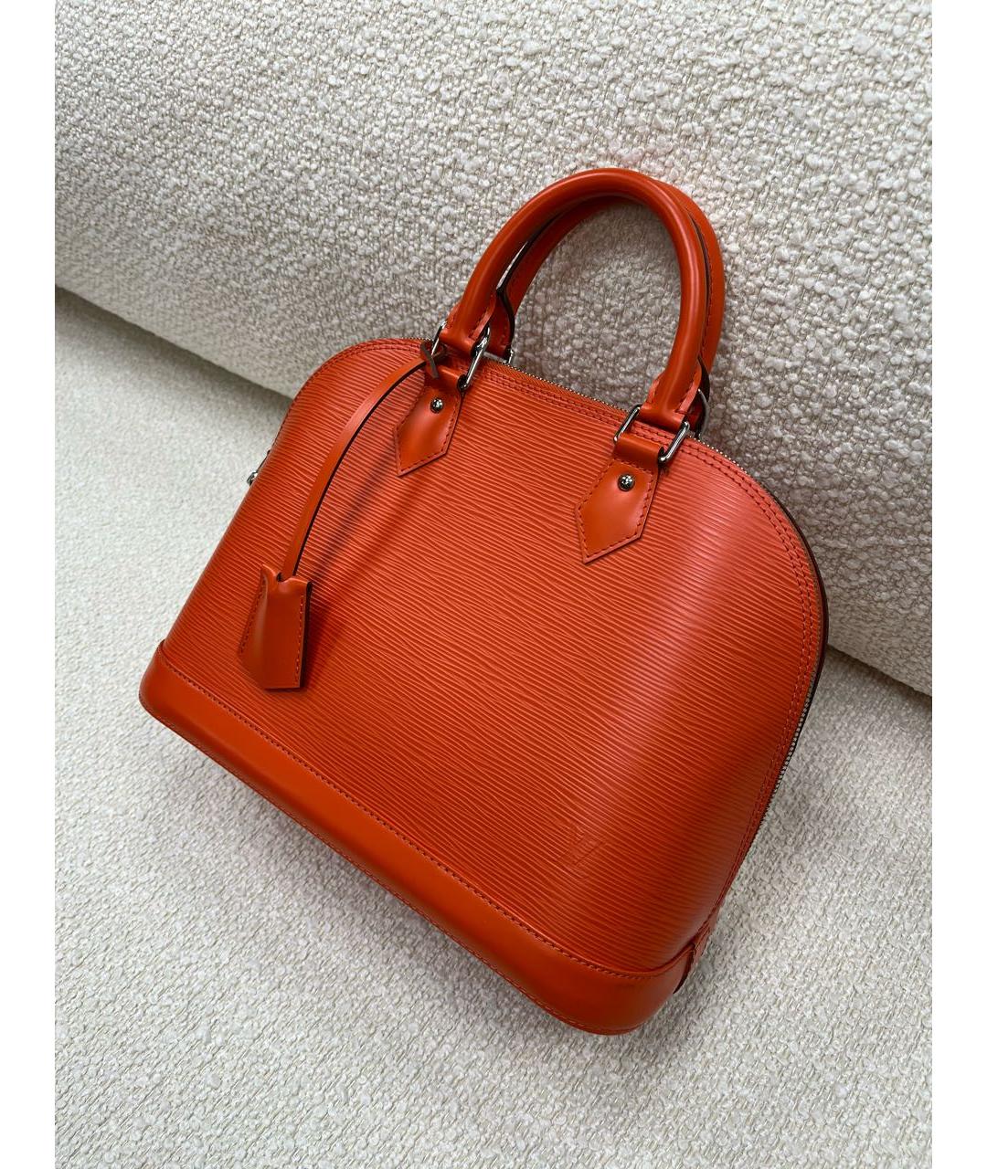 LOUIS VUITTON Оранжевая кожаная сумка с короткими ручками, фото 5