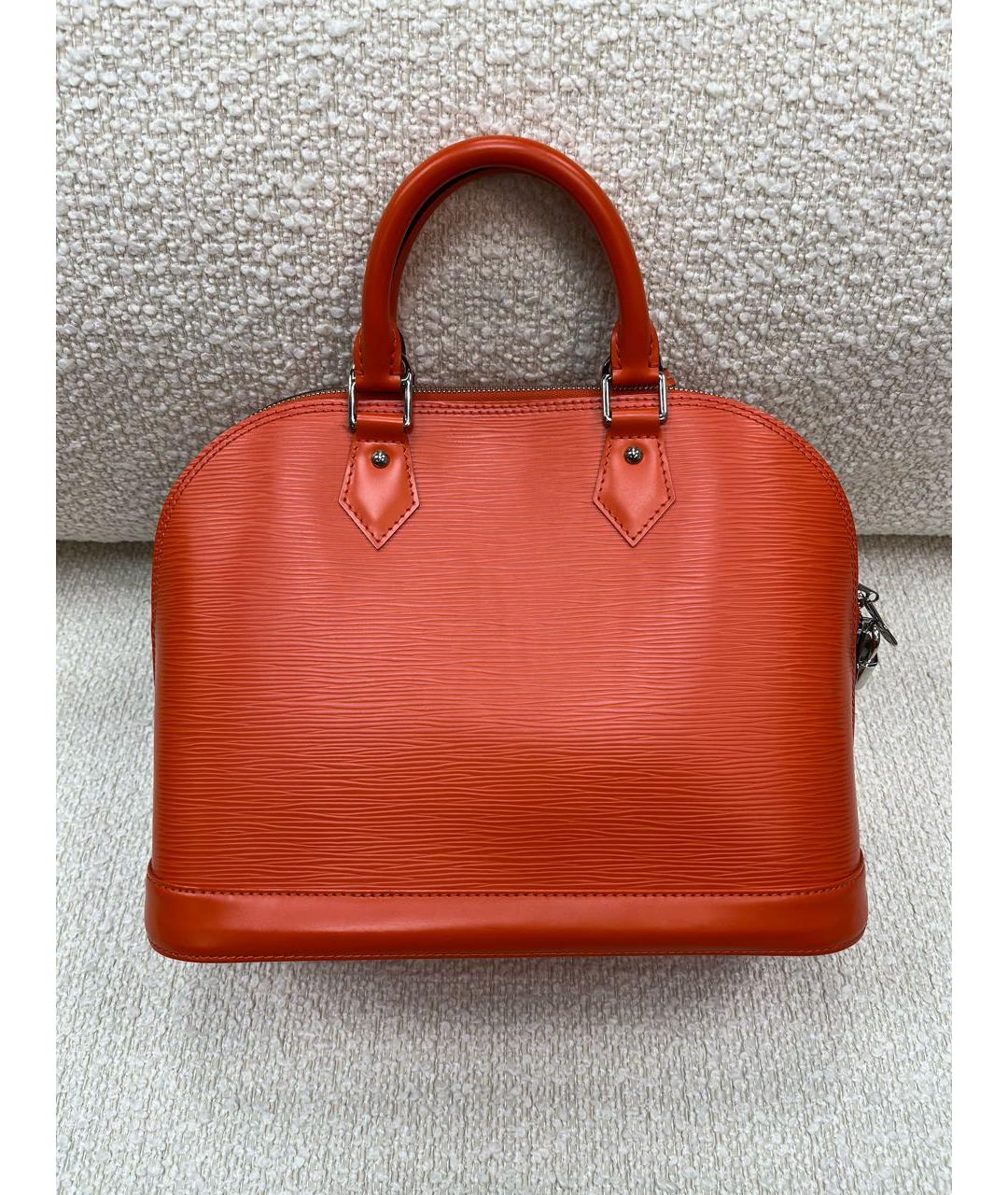 LOUIS VUITTON Оранжевая кожаная сумка с короткими ручками, фото 3