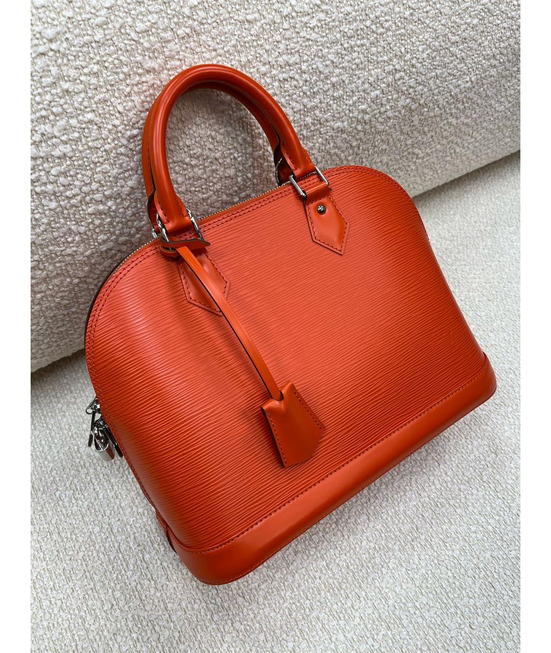 LOUIS VUITTON Оранжевая кожаная сумка с короткими ручками, фото 2