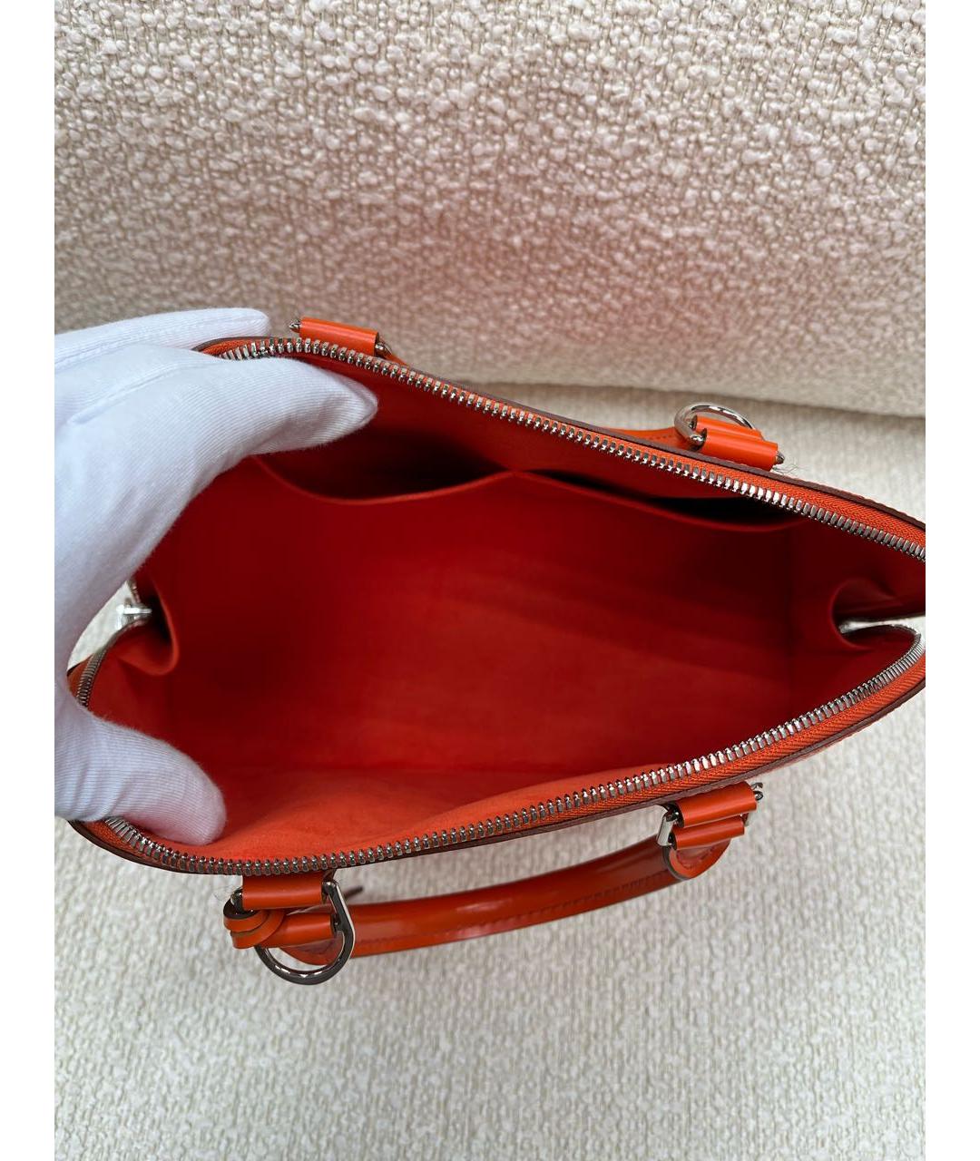 LOUIS VUITTON Оранжевая кожаная сумка с короткими ручками, фото 4