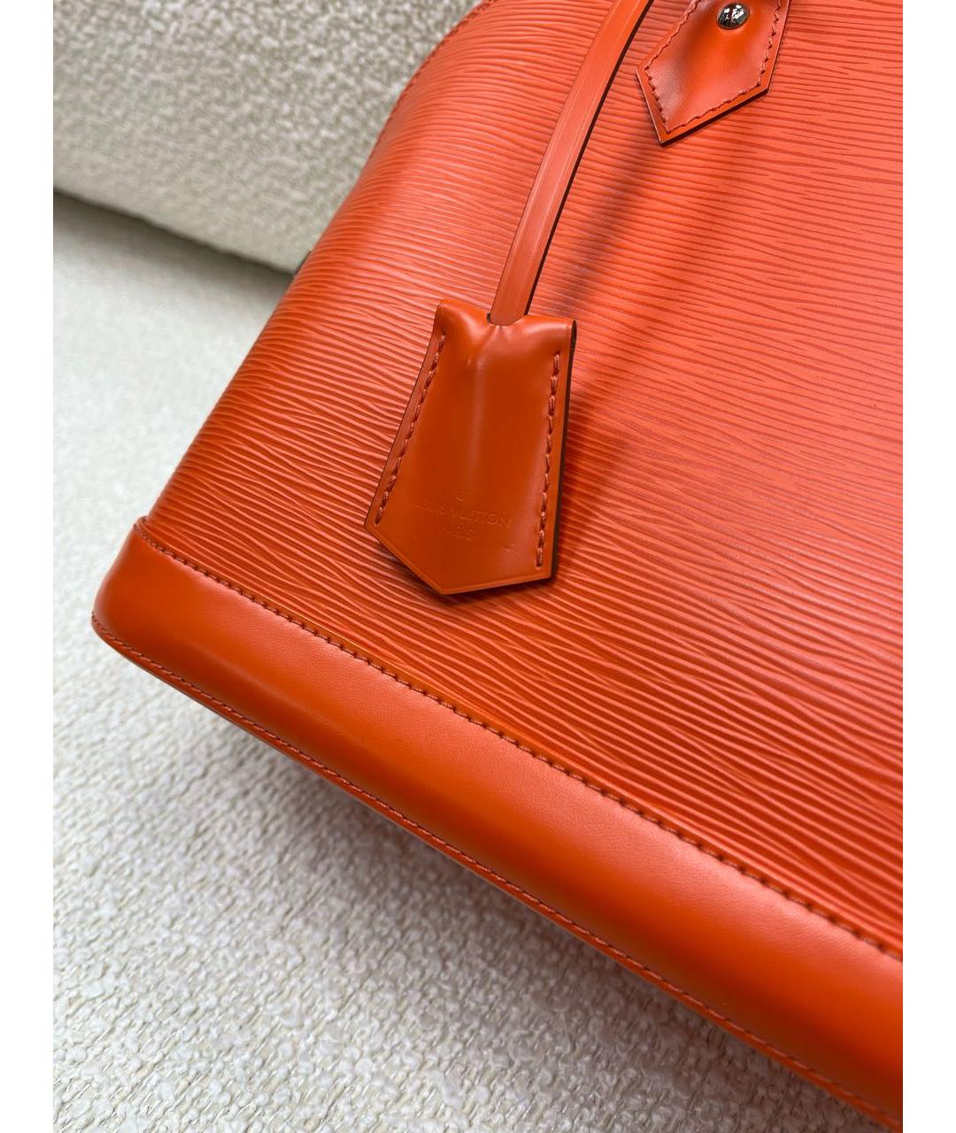 LOUIS VUITTON Оранжевая кожаная сумка с короткими ручками, фото 8
