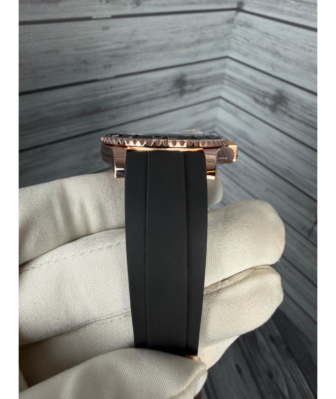 ROLEX Черные часы из розового золота, фото 8