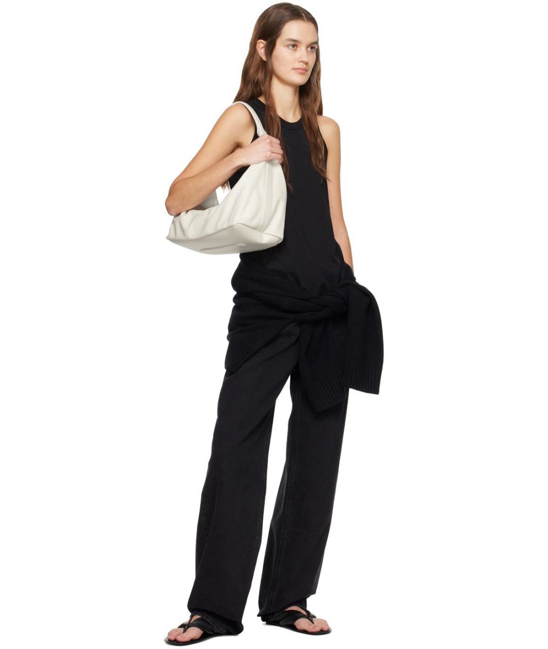 LOULOU STUDIO Бежевая кожаная сумка с короткими ручками, фото 4