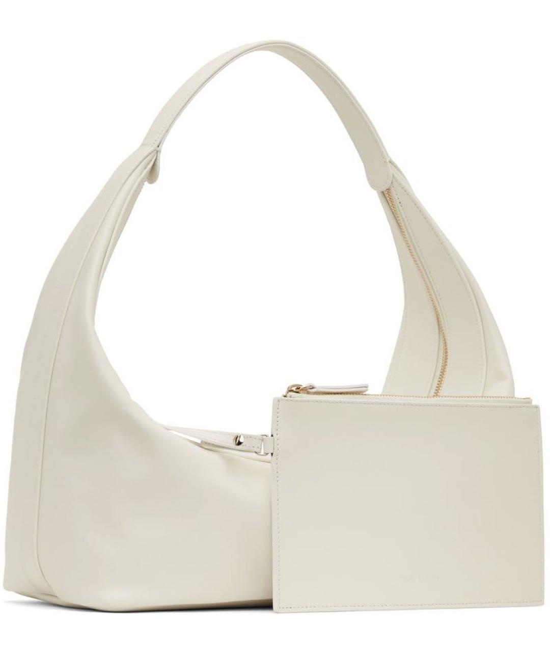 LOULOU STUDIO Бежевая кожаная сумка с короткими ручками, фото 3