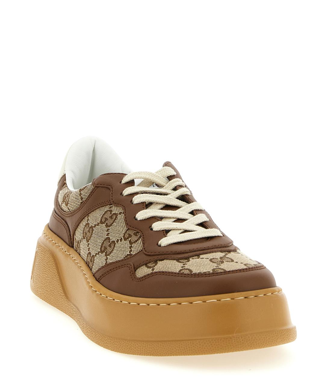 GUCCI Коричневые кожаные кроссовки, фото 2