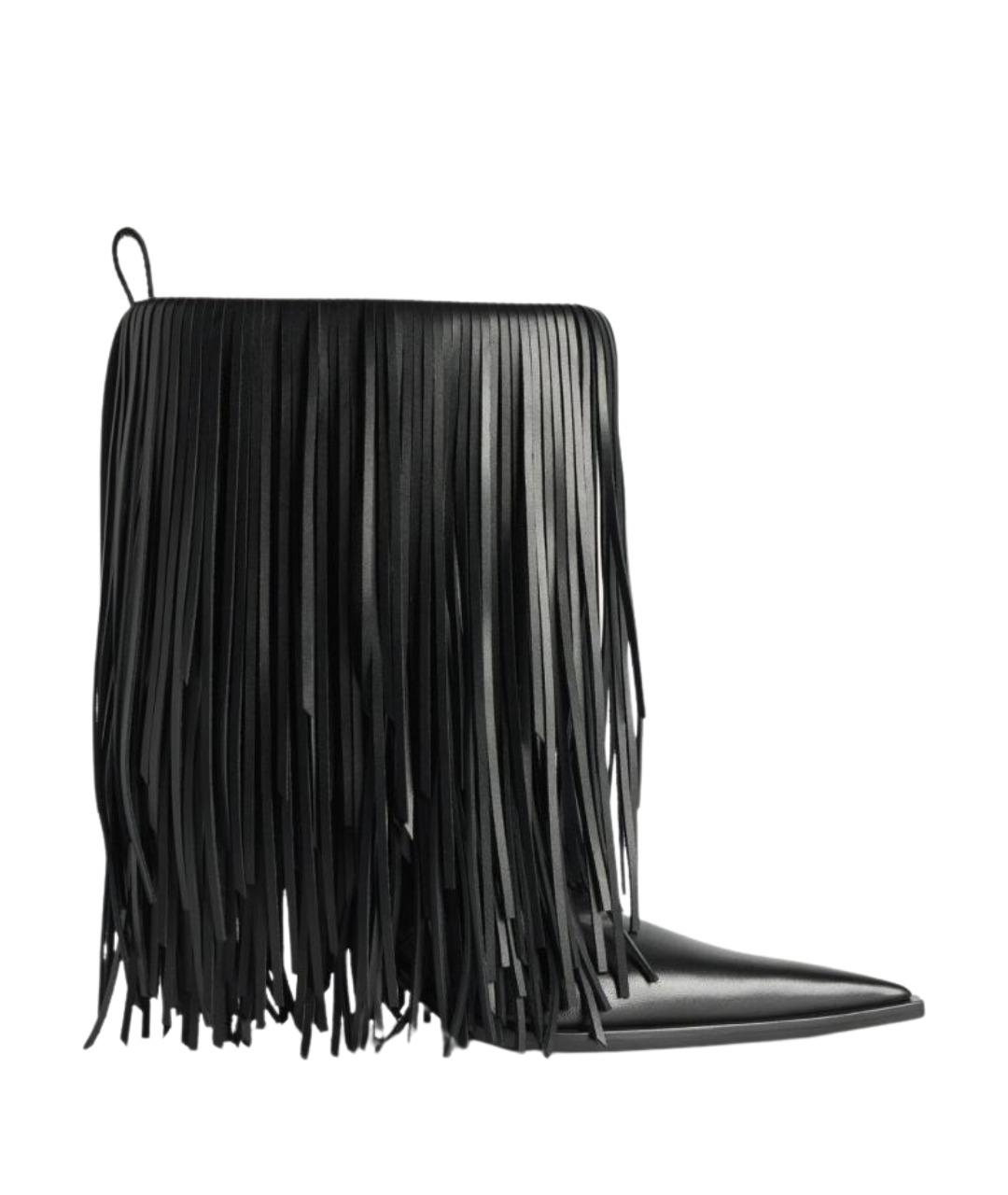 BALENCIAGA Черные кожаные сапоги, фото 1