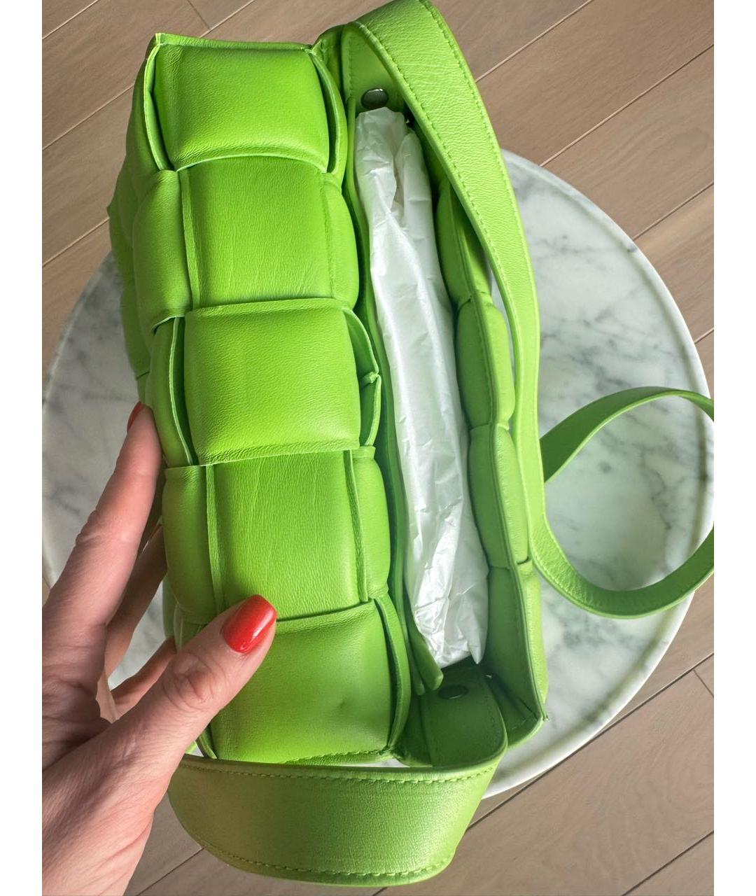 BOTTEGA VENETA Зеленая кожаная сумка через плечо, фото 5