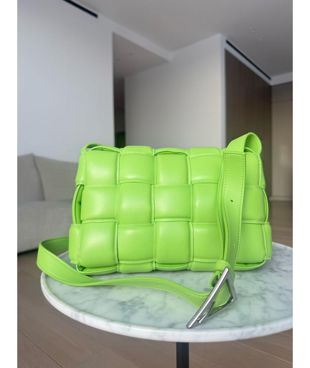 BOTTEGA VENETA Зеленая кожаная сумка через плечо, фото 2