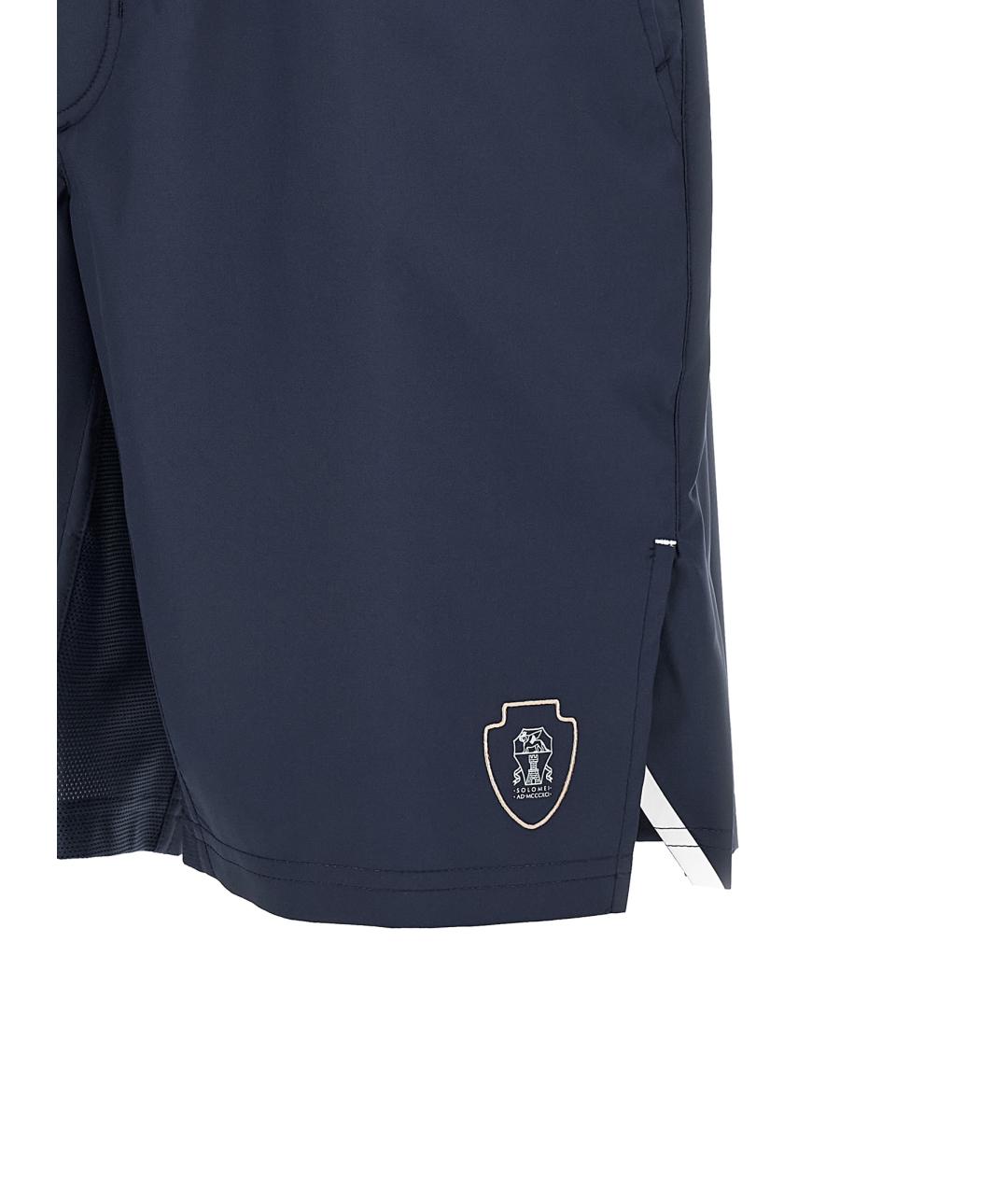 BRUNELLO CUCINELLI Синие полиэстеровые шорты, фото 5