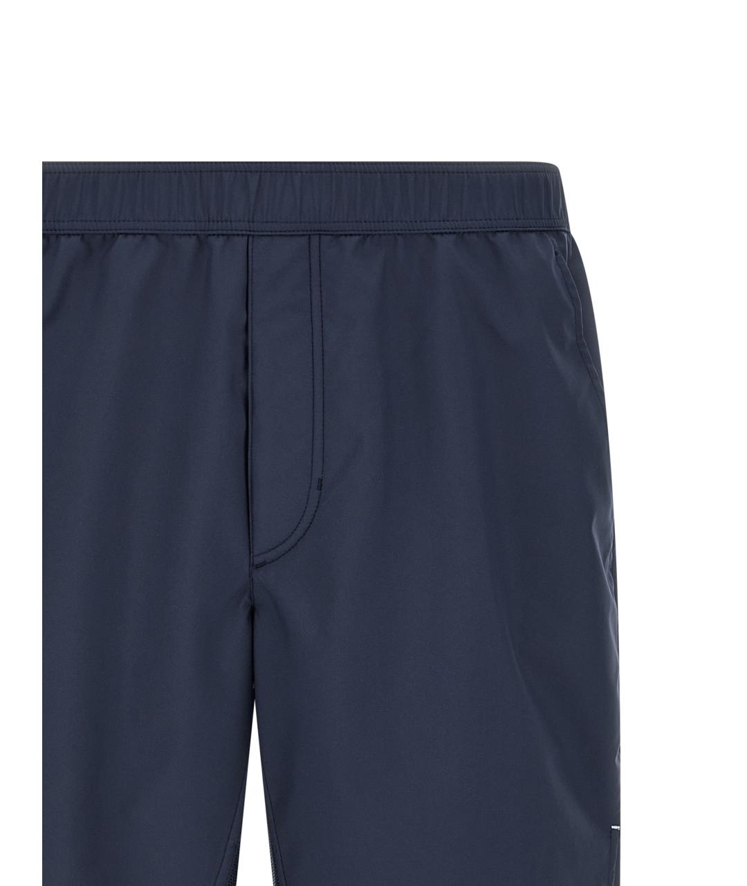 BRUNELLO CUCINELLI Синие полиэстеровые шорты, фото 3