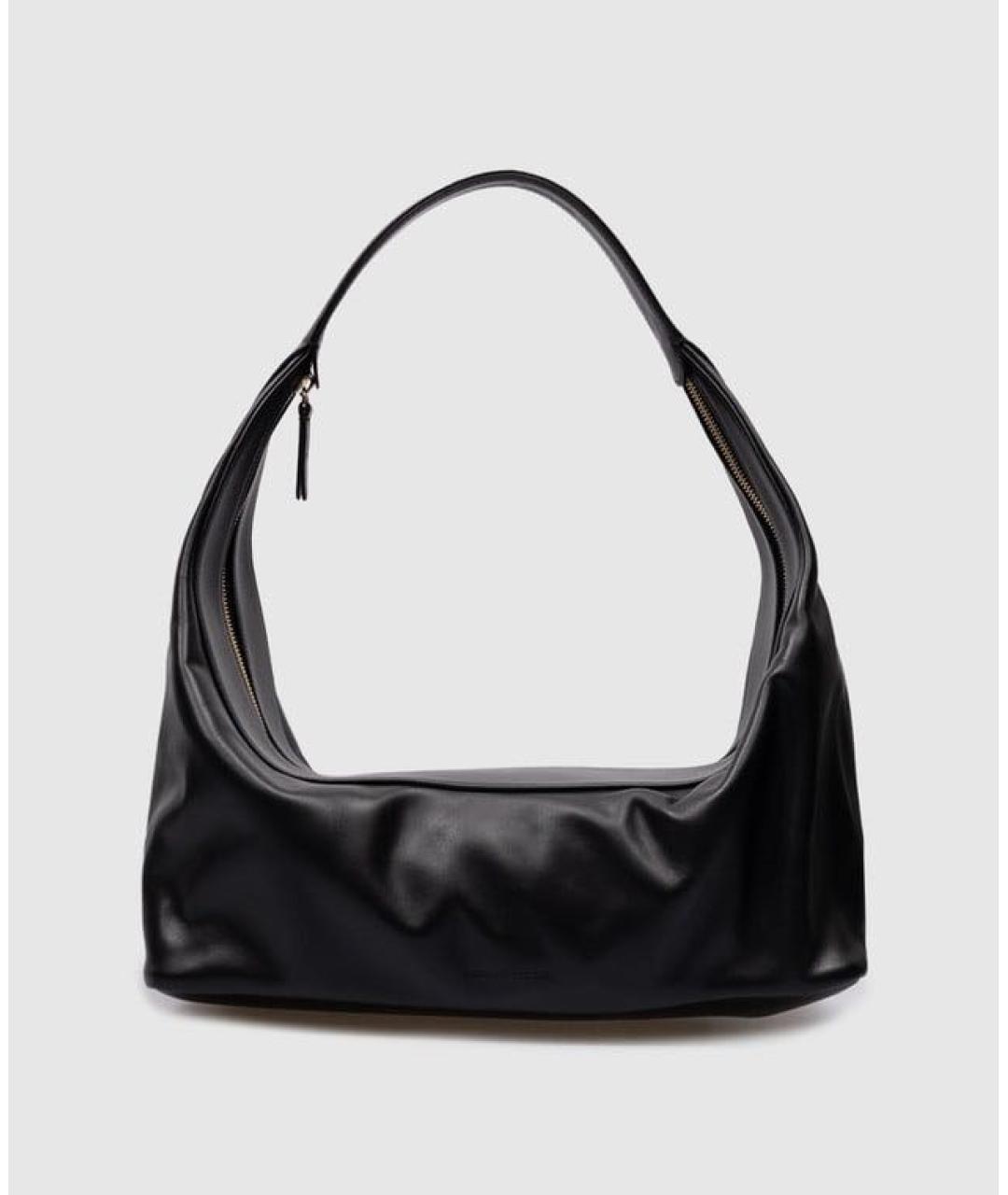 LOULOU STUDIO Черная кожаная сумка с короткими ручками, фото 6