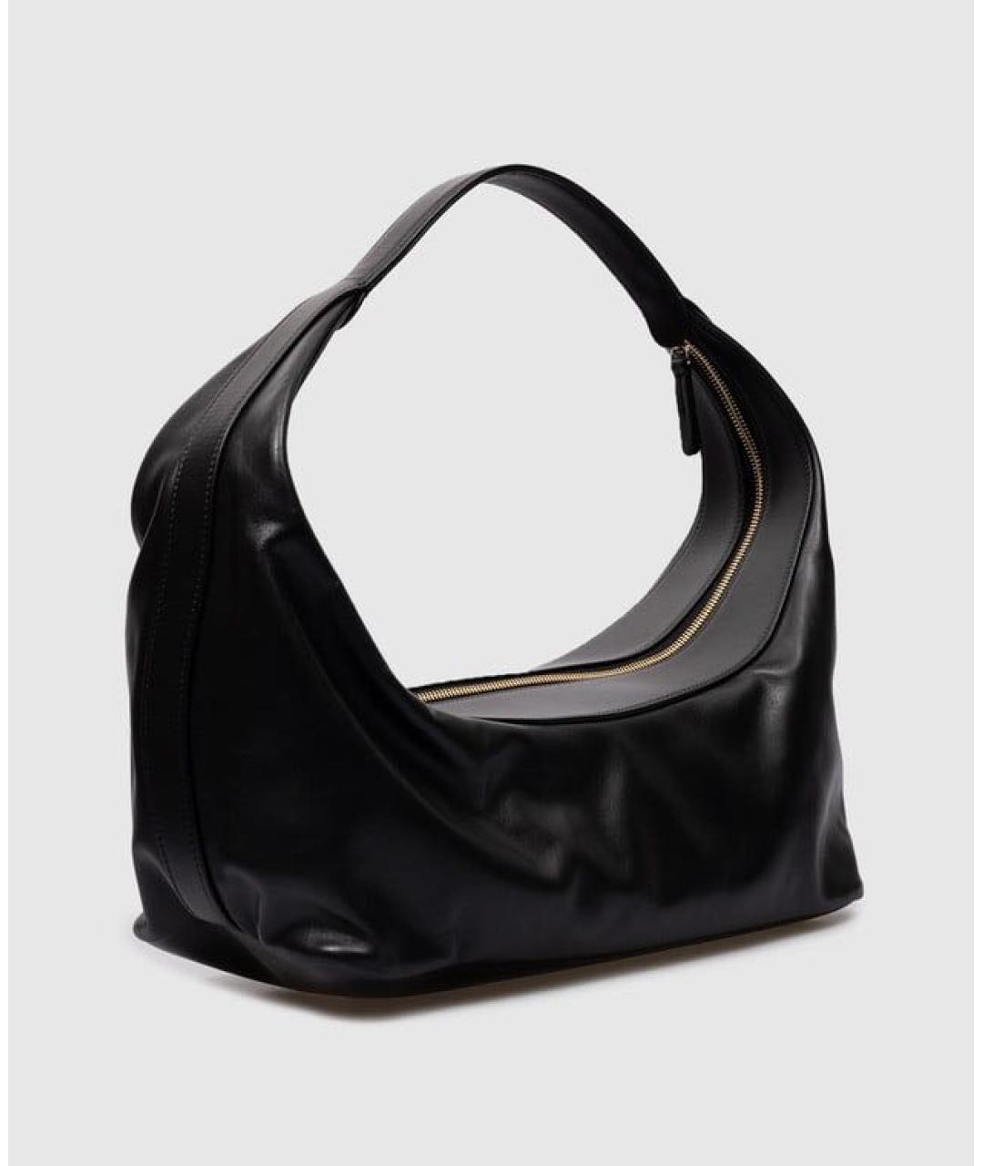 LOULOU STUDIO Черная кожаная сумка с короткими ручками, фото 2